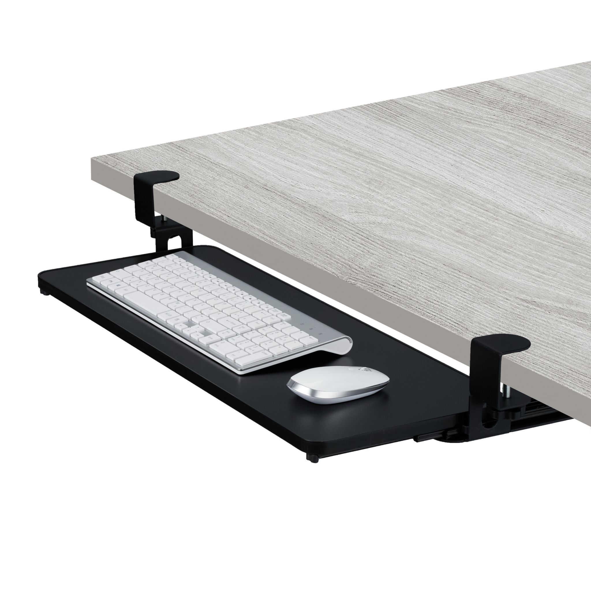 Ausziehbare Tastaturablage zum Klemmen Schwarz