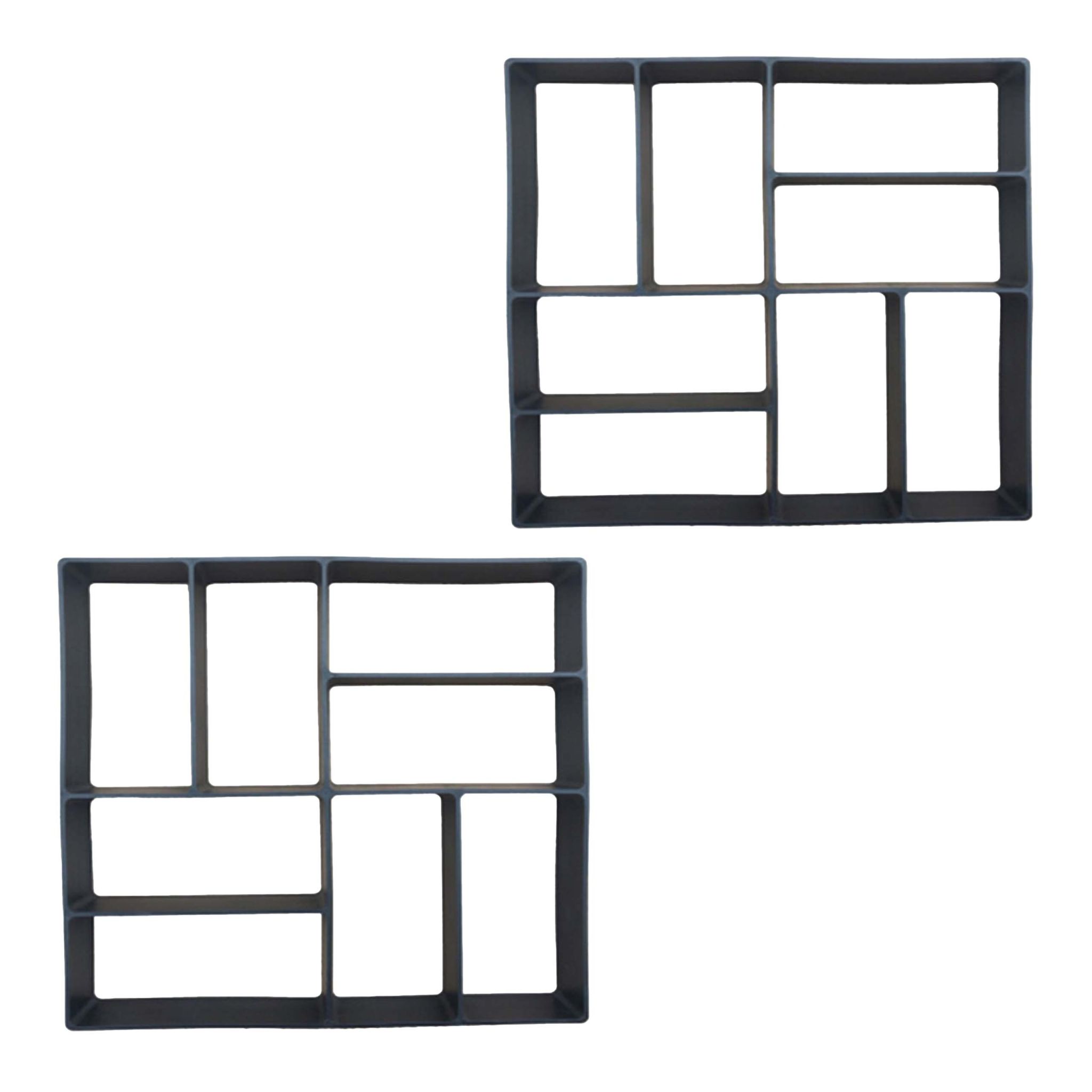 Pflasterform 2er-Set 40 x 40cm Schwarz