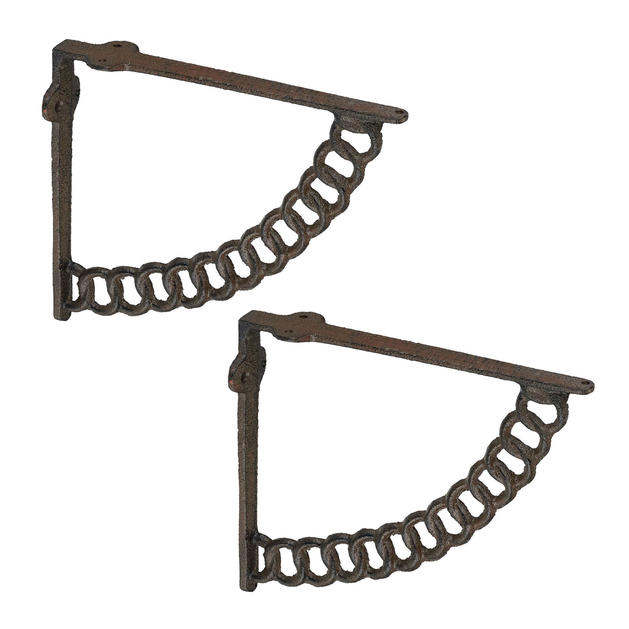Regalträger 2er-Set Ketten-Design Braun
