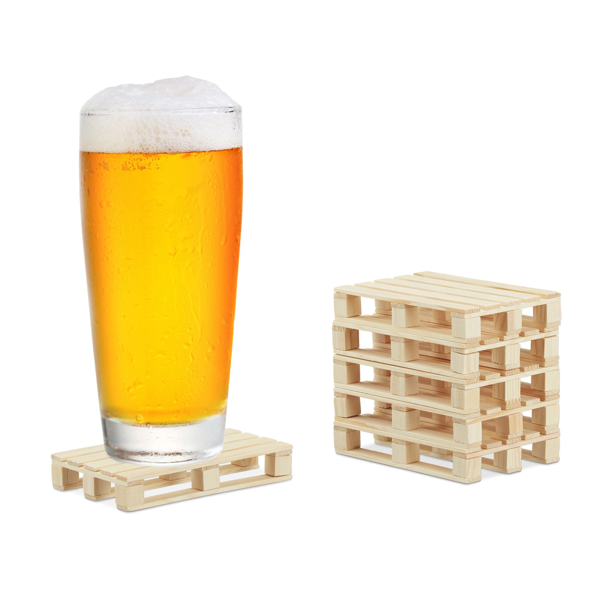 Paletten Untersetzer 6er Pack Hellbraun