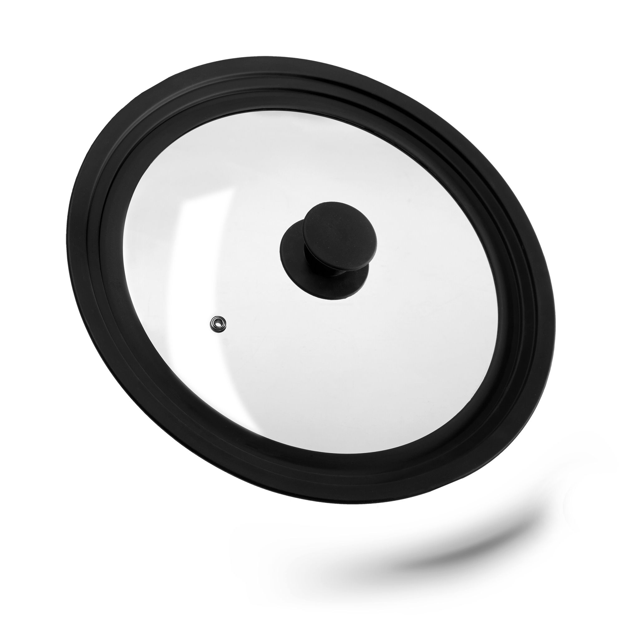 Topfdeckel 26-30cm mit Silikon Schwarz-Transparent