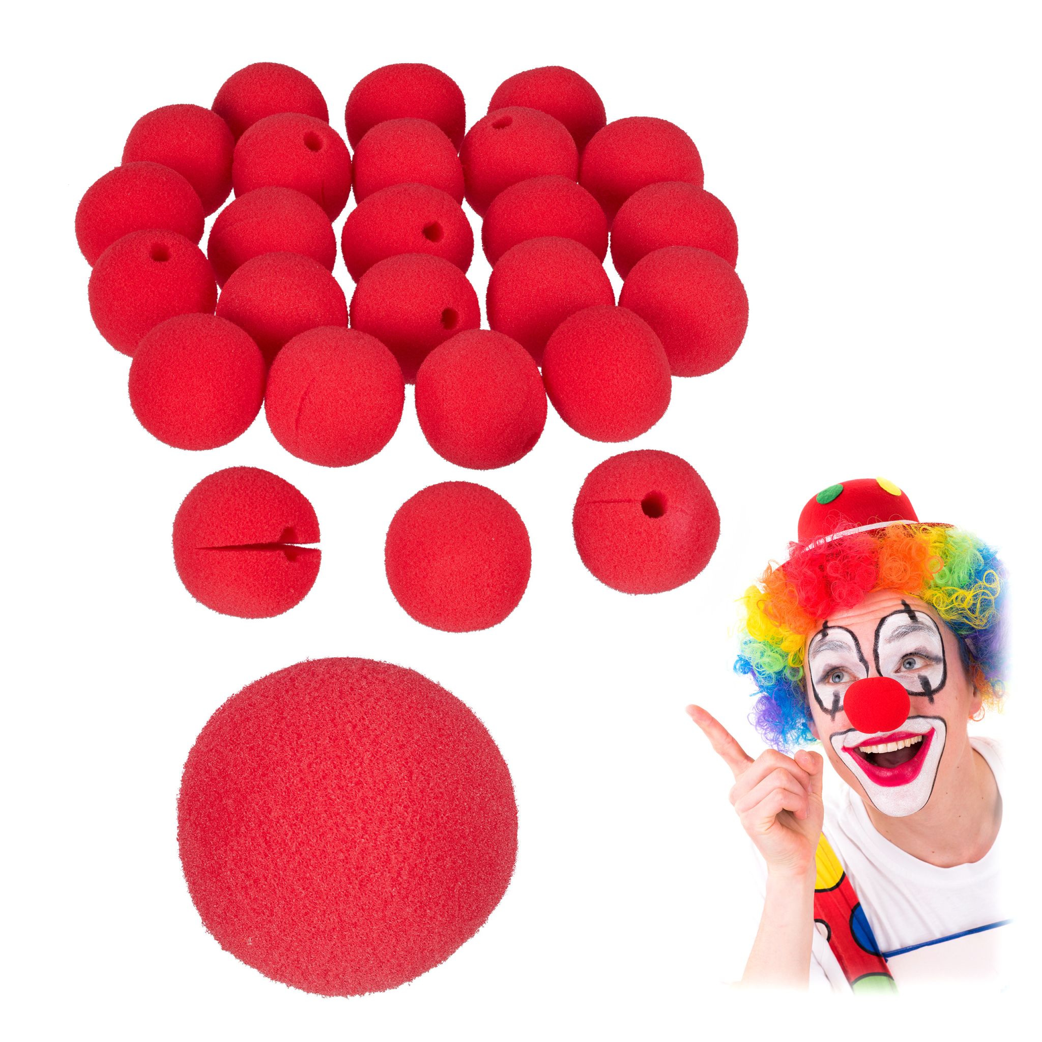 Clownsnasen 25er-Set Rot