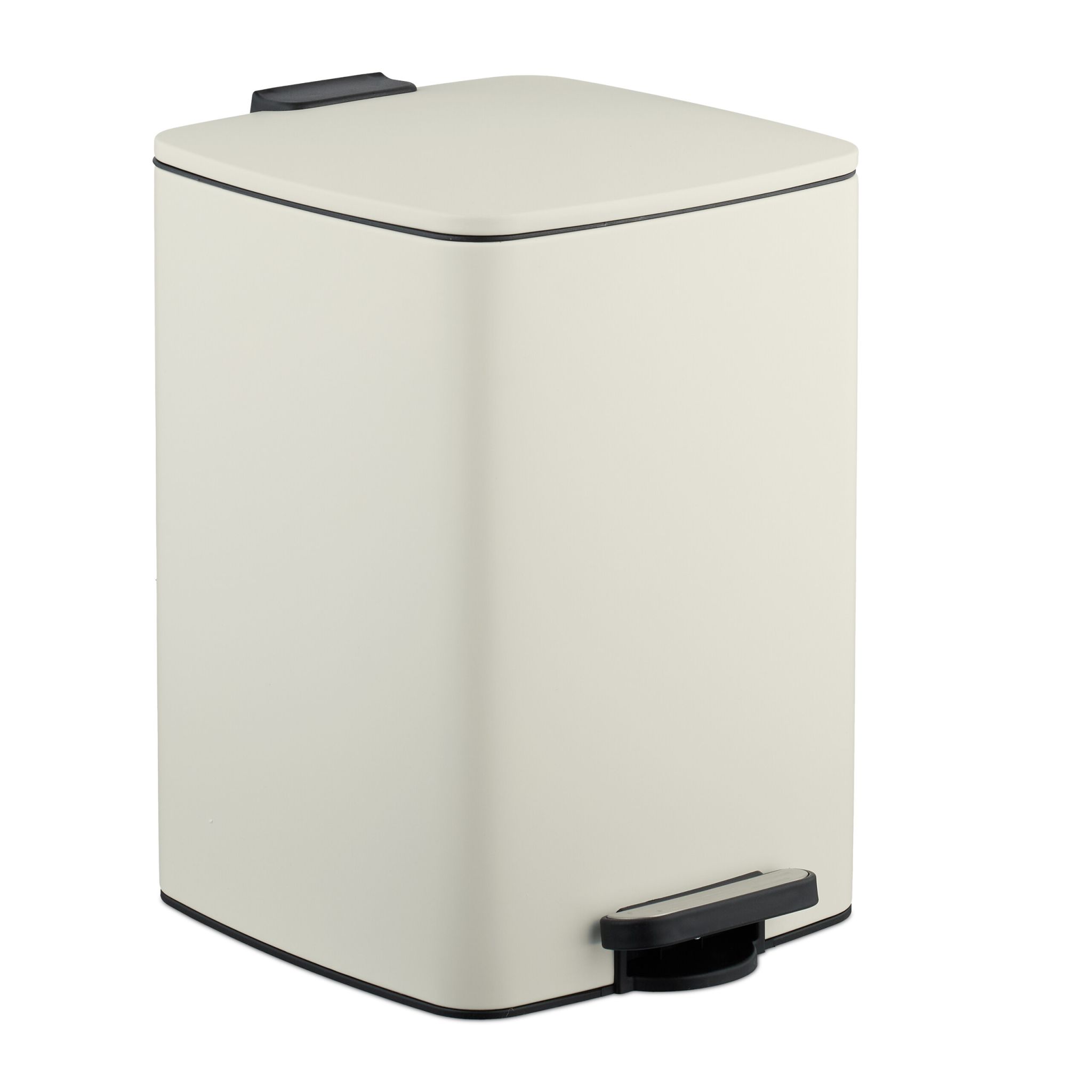 Mülleimer Küche 20L mit Müllbeutel Beige-Schwarz