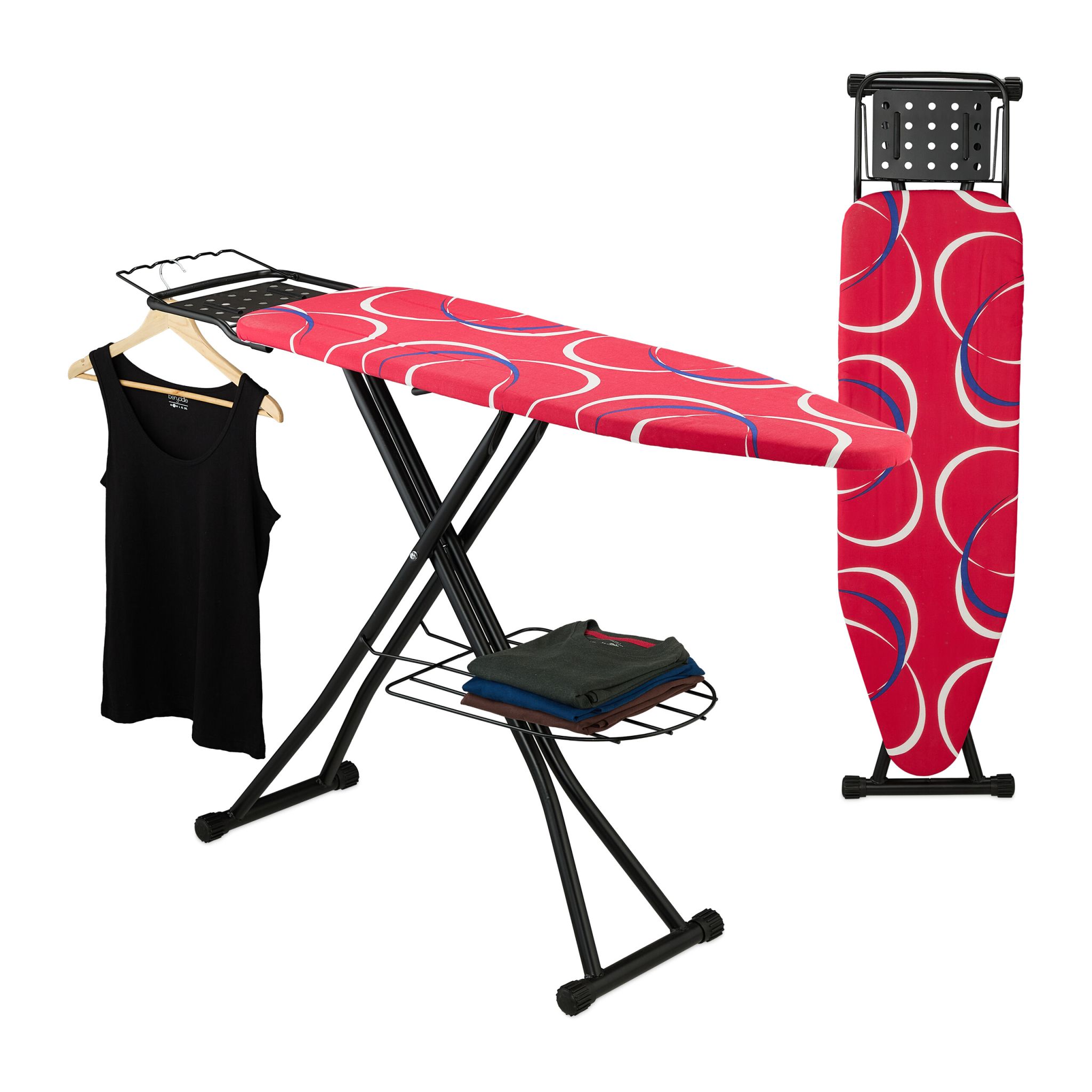 Bügelbrett 110 x 33cm Rot-Schwarz