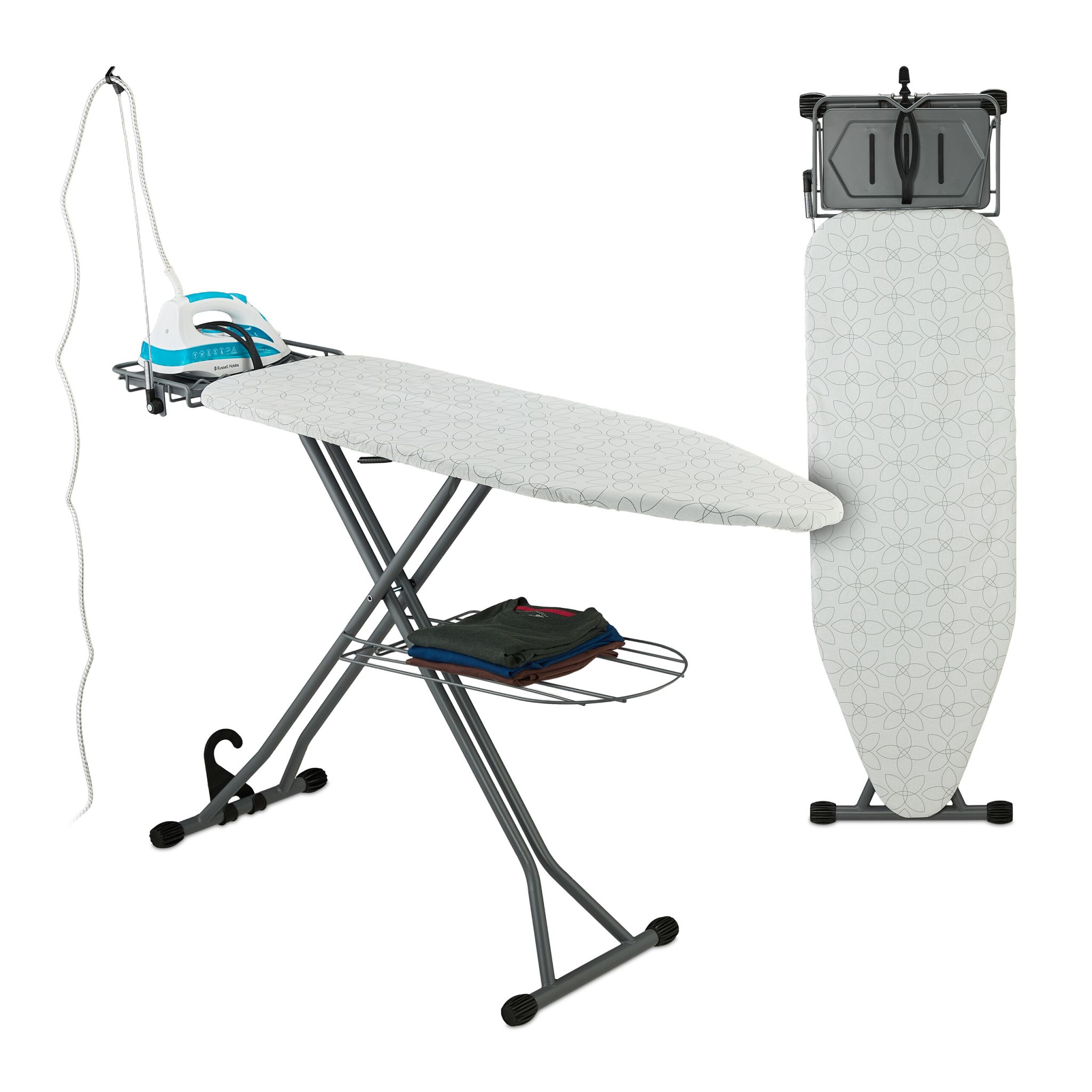 Bügelbrett 115 x 39cm Weiss-Schwarz-Grau