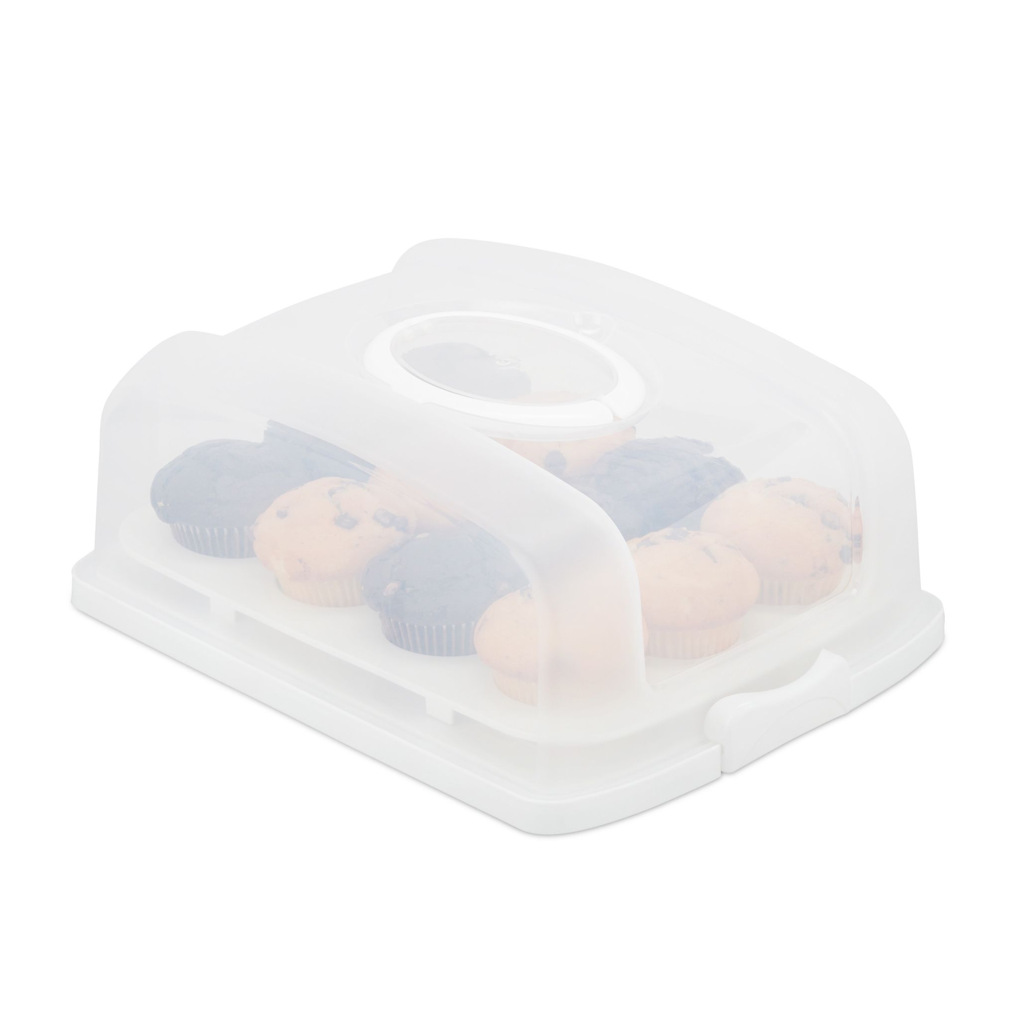 Kuchenbox rechteckig Weiss-Transparent