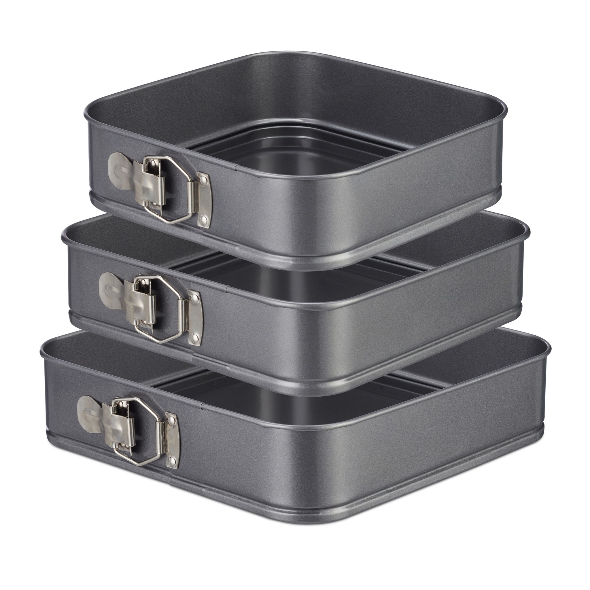 Quadratische Springform 3er-Set Anthrazit