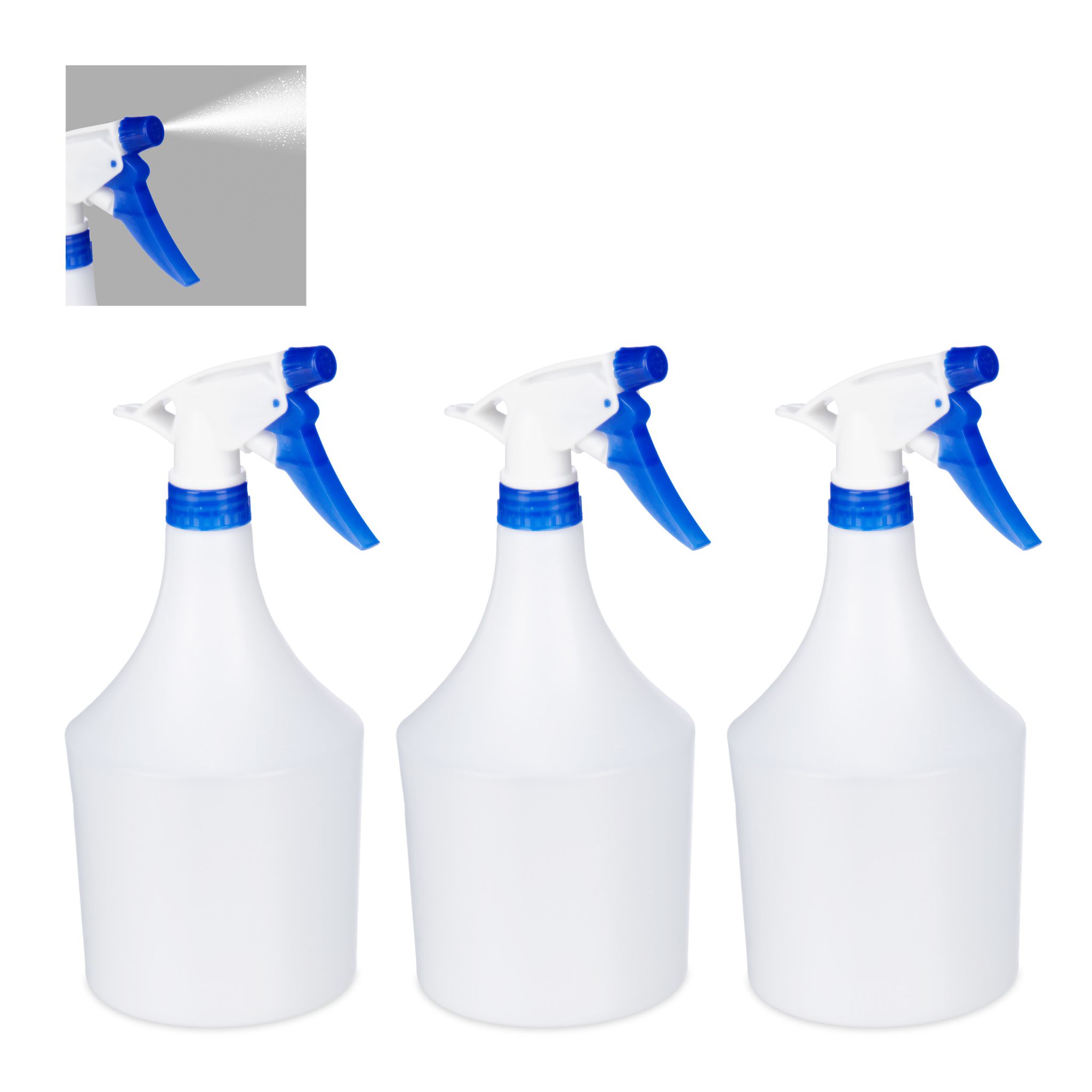 Sprühflasche 3er-Set Weiss-Blau