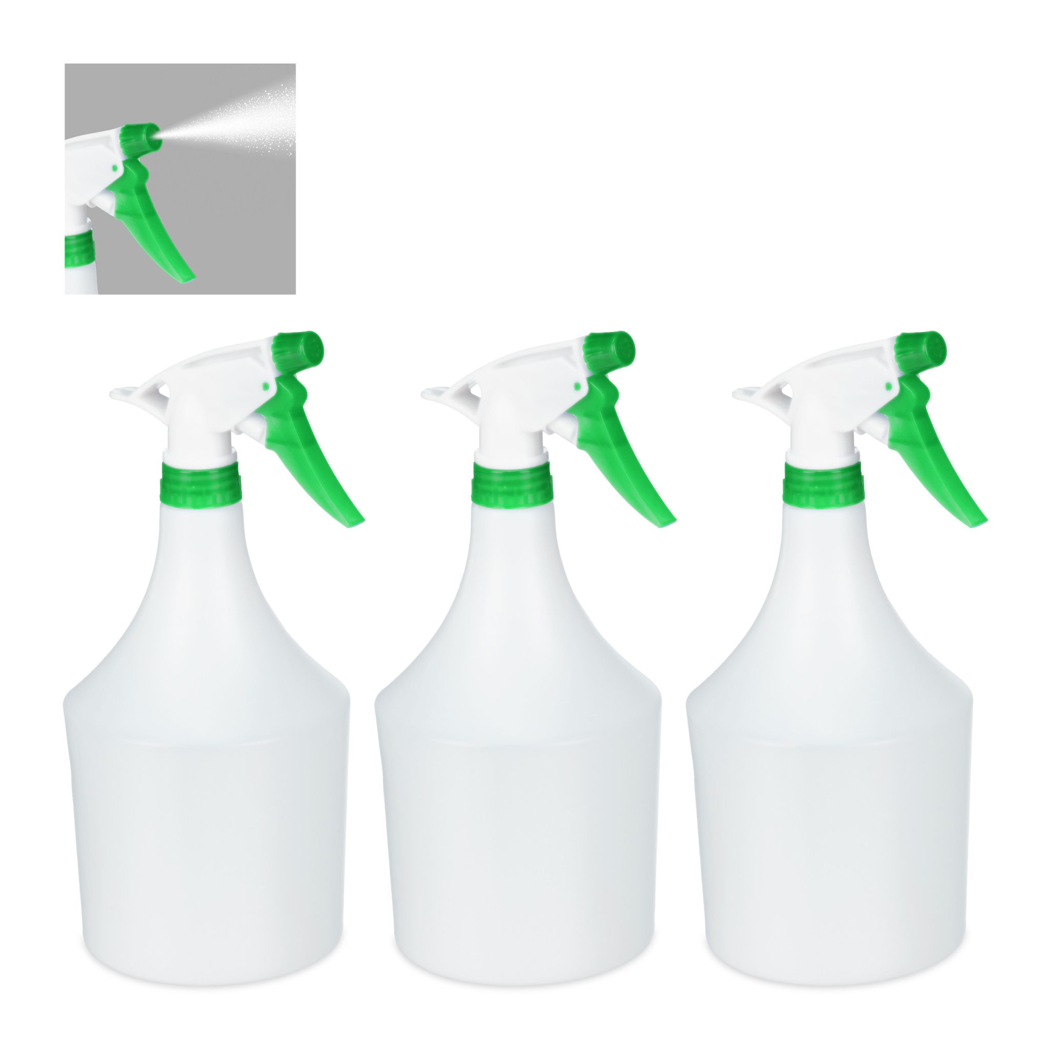 Sprühflasche 3er-Set Weiss-Grün