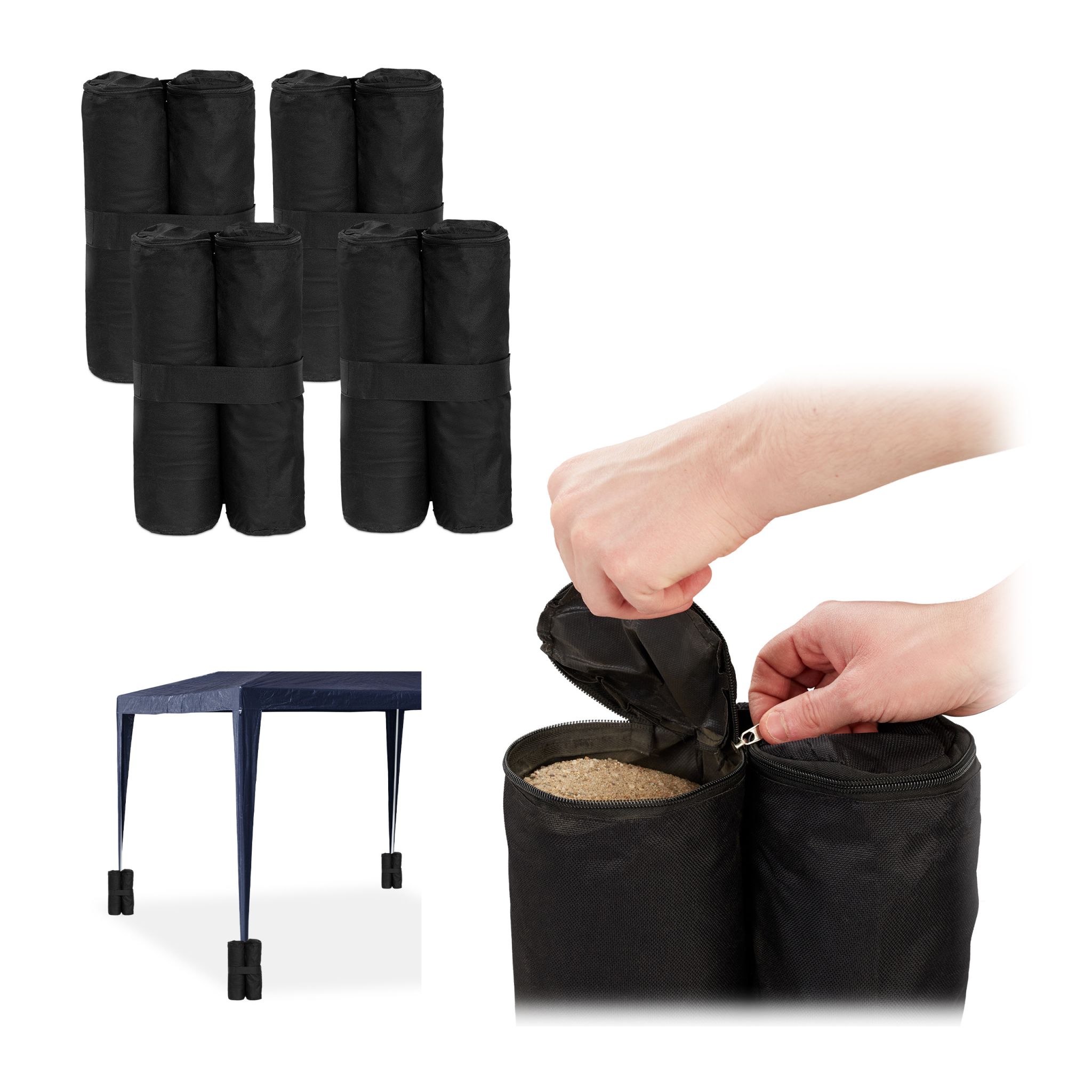 Pavillon Gewichte 4er-Set Schwarz