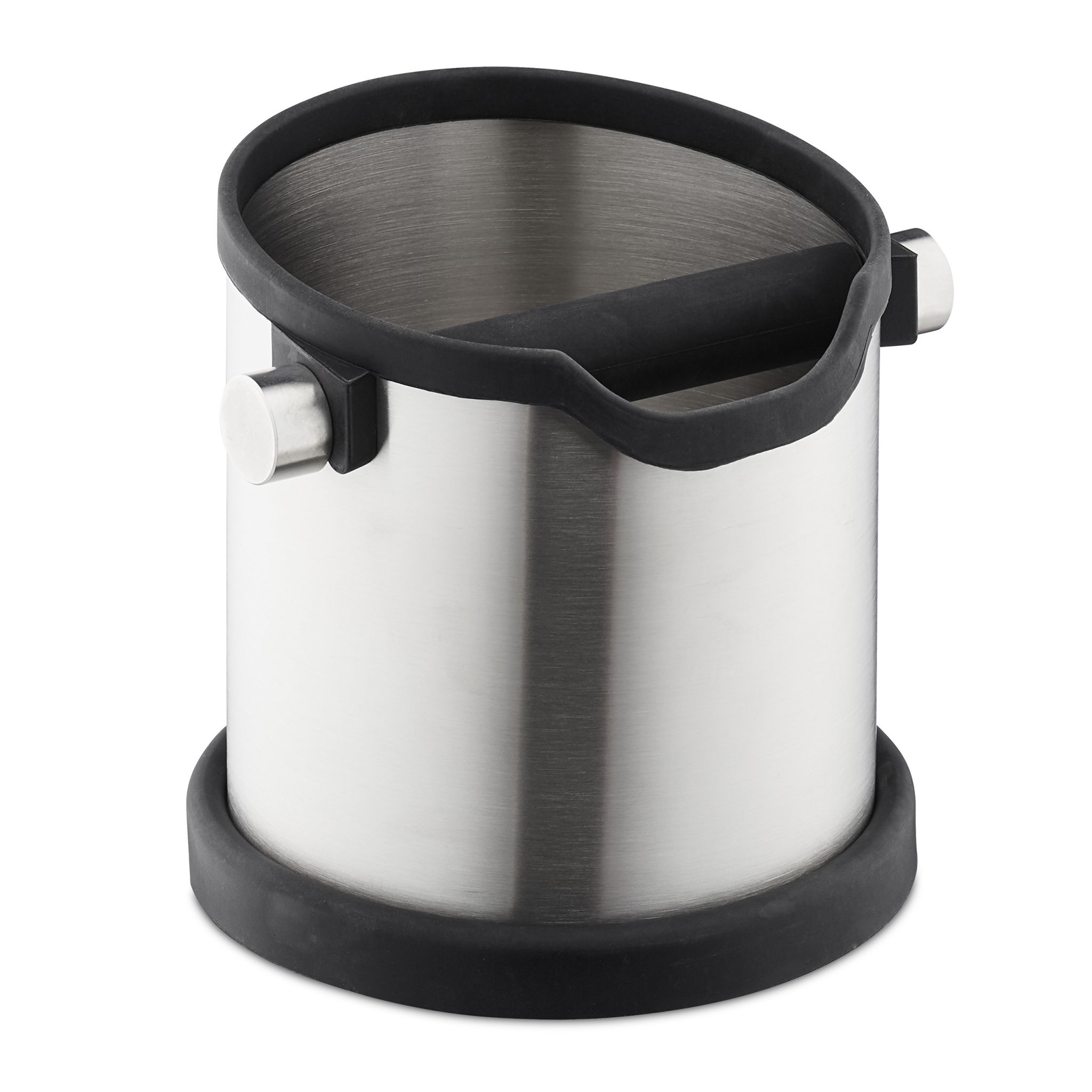 Abklopfbehälter für Kaffeesatz Schwarz-Silber