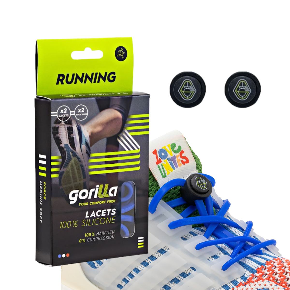 Elastische Schnürsenkel Flexibel Ohne Binden Silikon Running & Joggen Königsblau