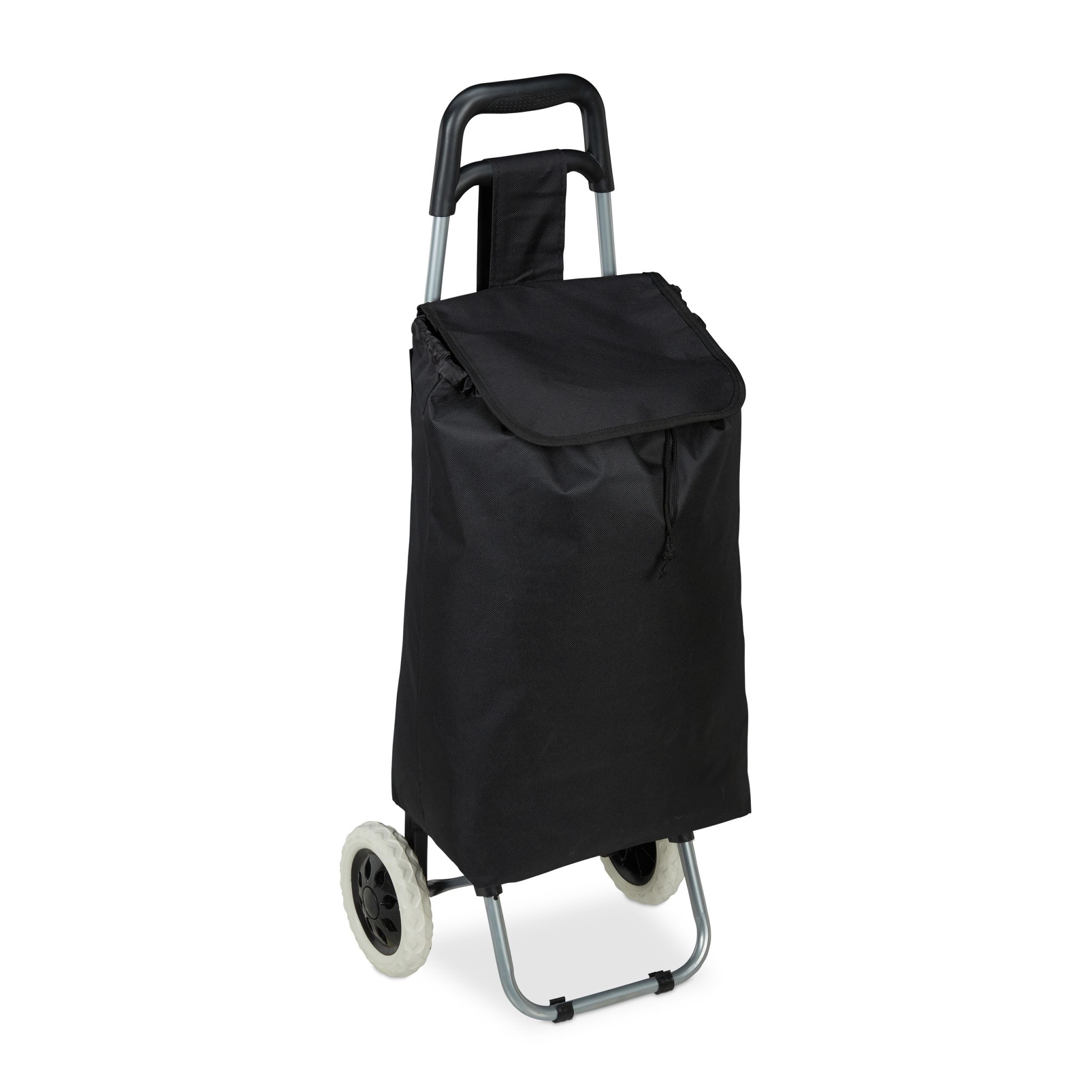 Einkaufstrolley klappbar Schwarz-Silber