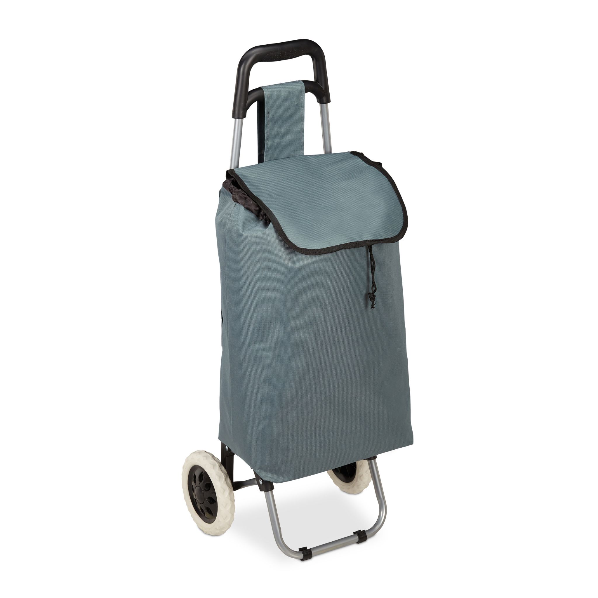 Einkaufstrolley klappbar Schwarz-Silber-Grau