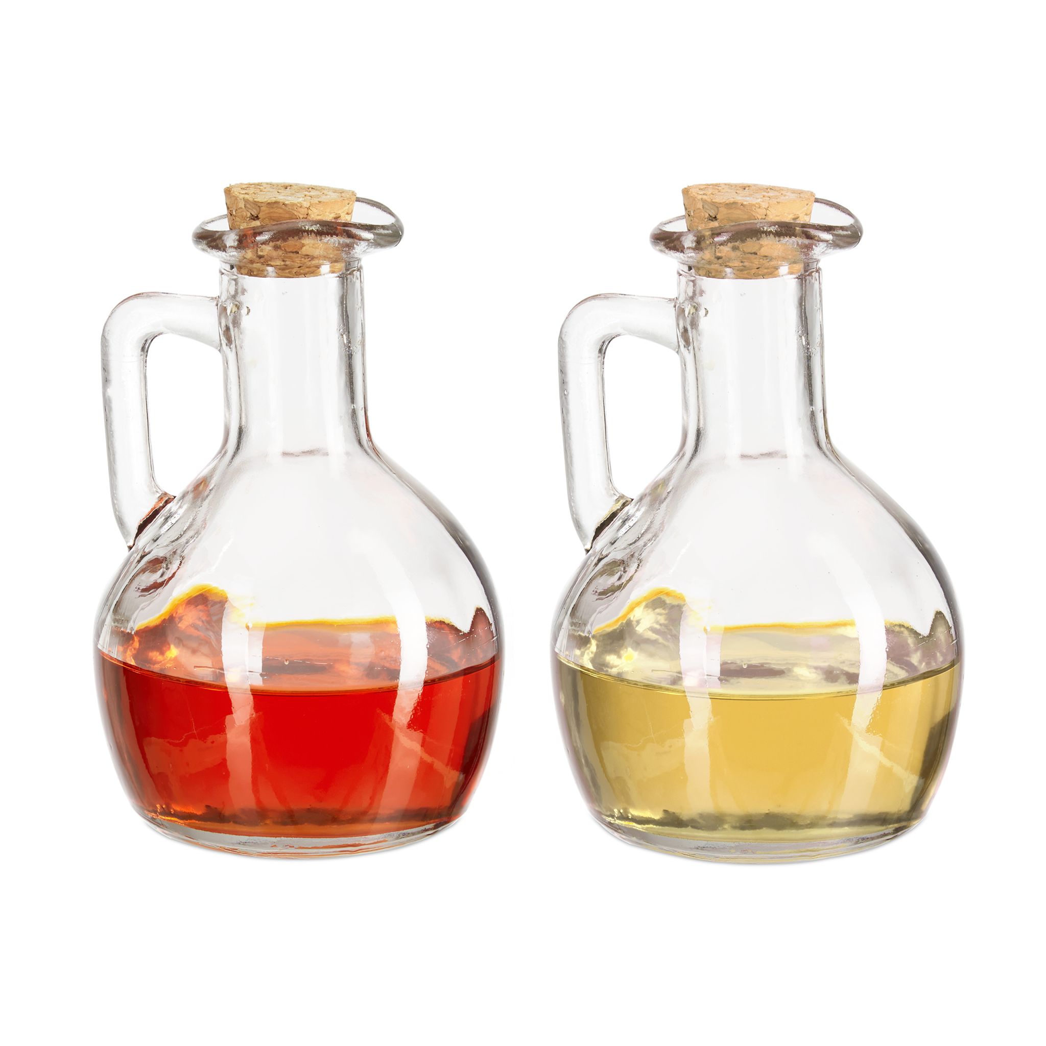 Öl- & Essigkanne Glas 2er-Set Hellbraun-Transparent