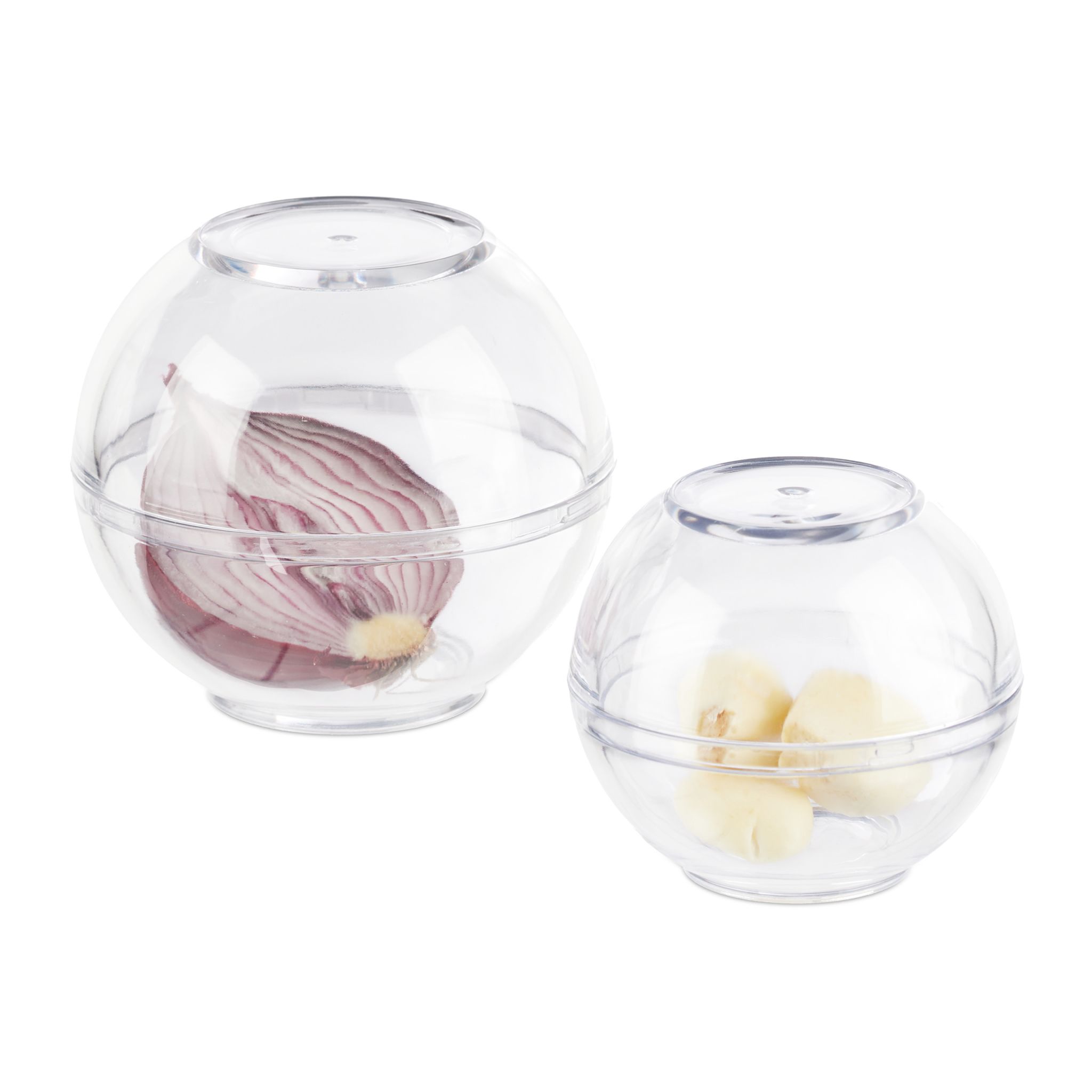 Zwiebeldose transparent 2er-Set Transparent