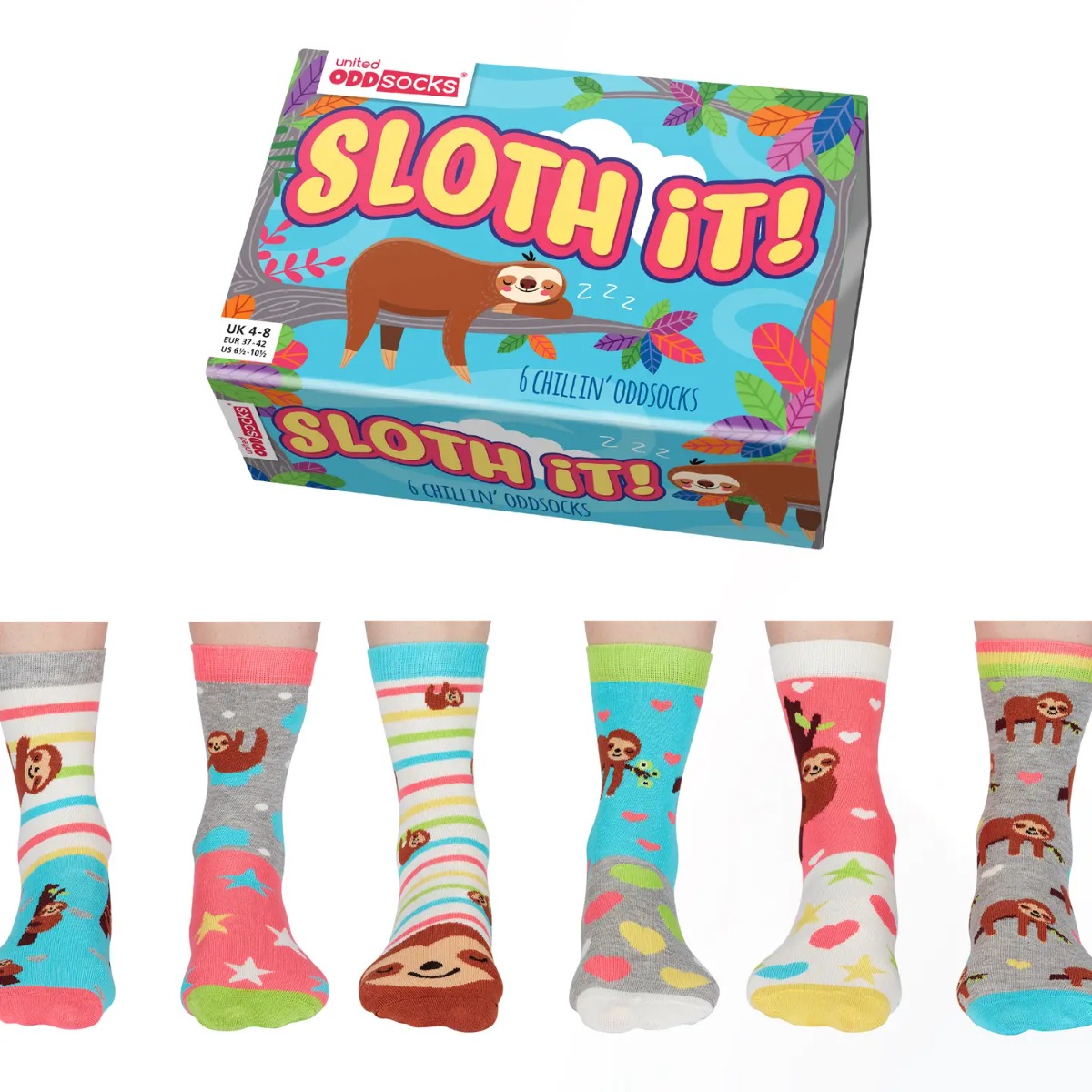 Einzelne Socken im 6er Pack SLOTH IT Gr. 37-42