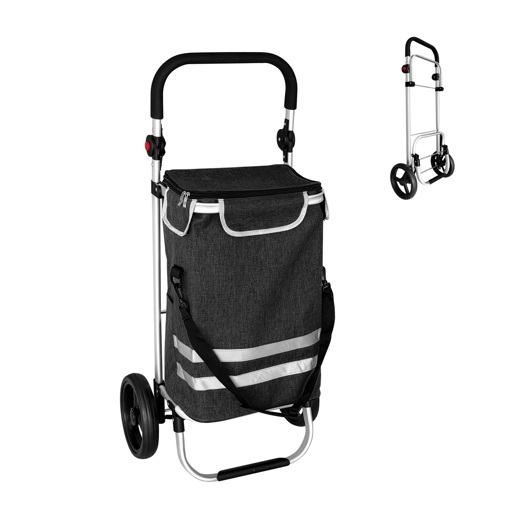 Klappbarer Einkaufstrolley 45L Schwarz-Silber