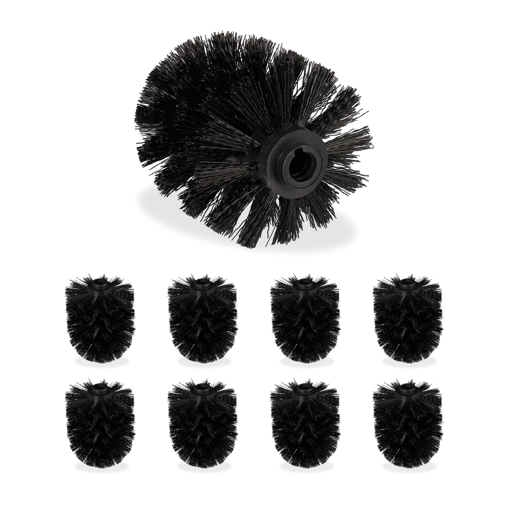 Klobürste Ersatzbürstenkopf 9er-Set Schwarz