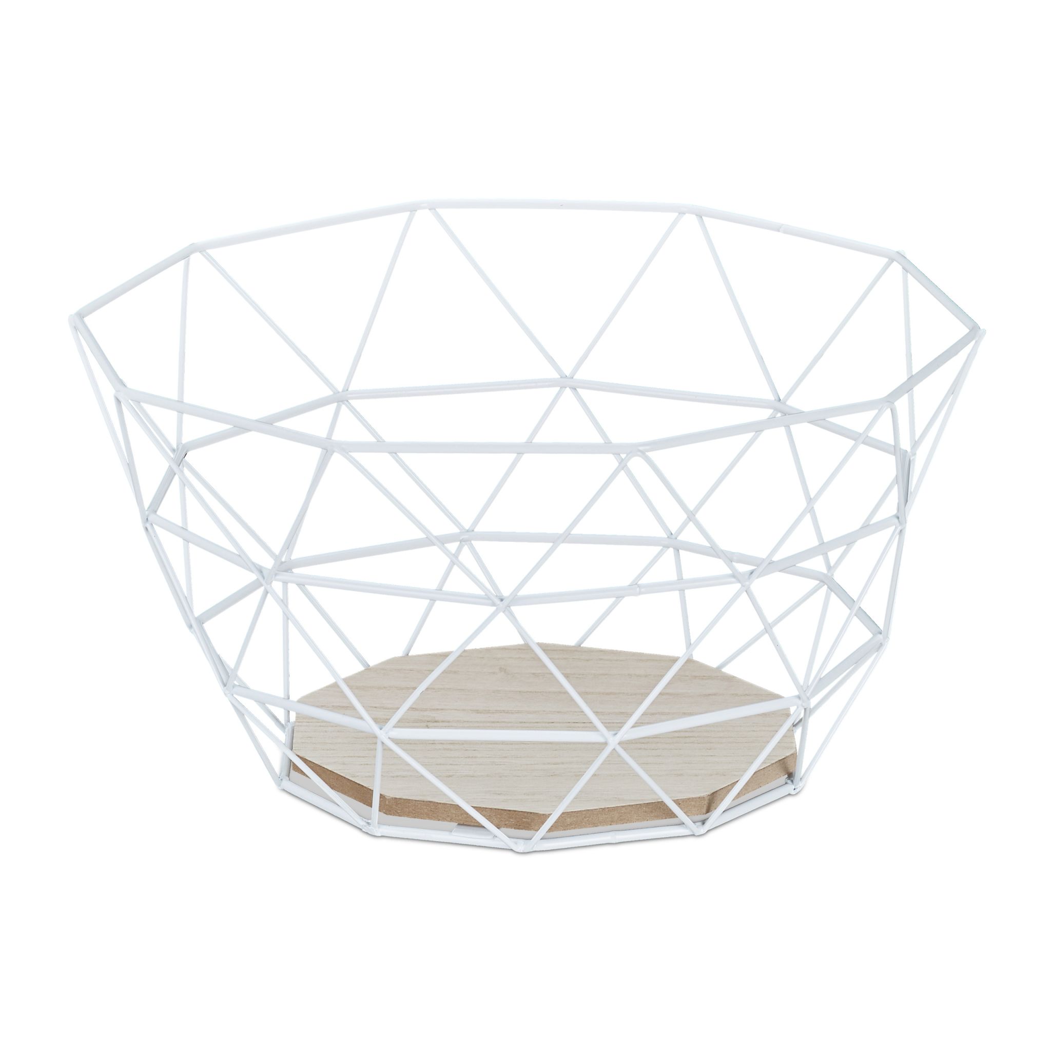 Obstkorb Gitter Design Weiss-Hellbraun