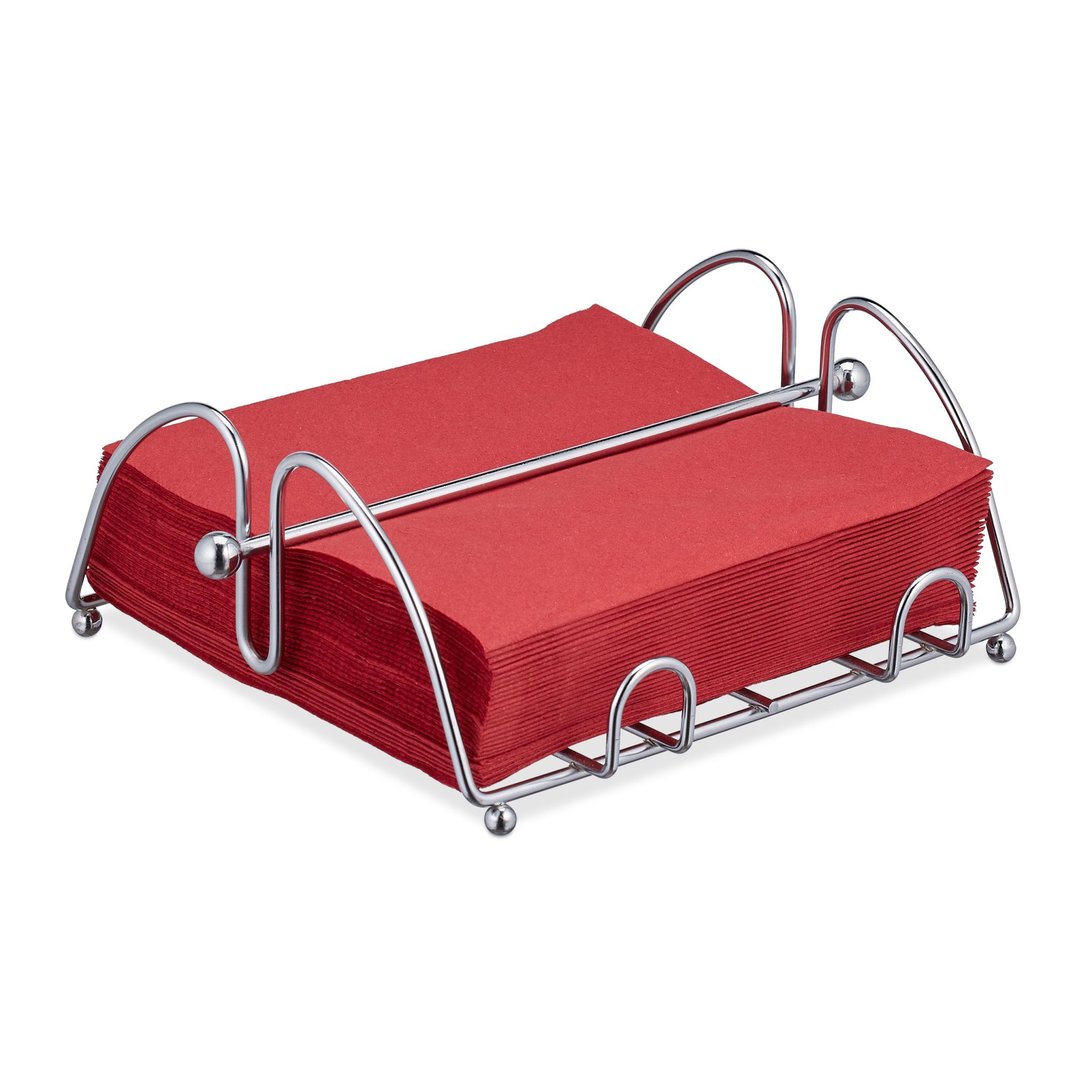 Serviettenhalter Metall Silber