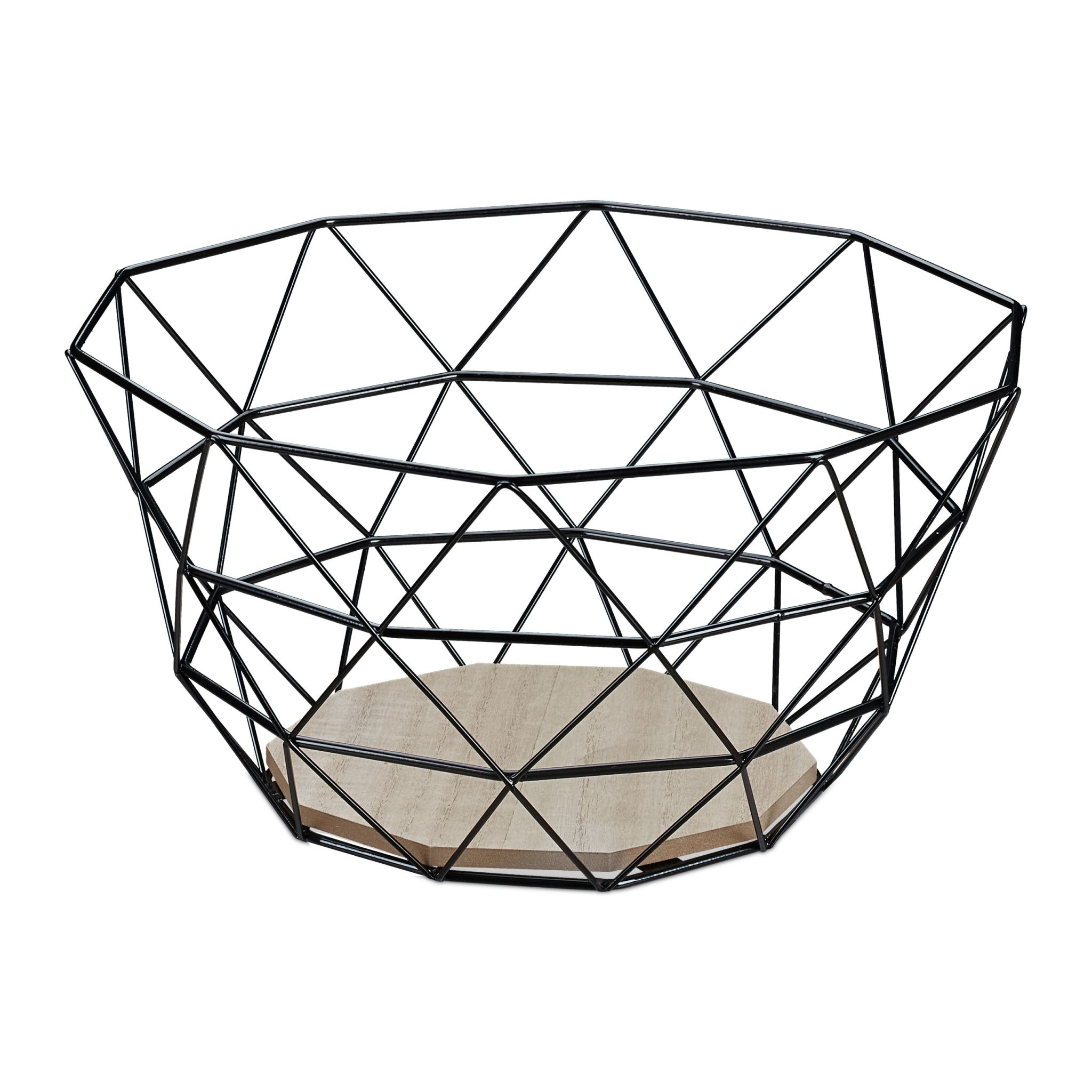 Obstkorb Gitter Design Hellbraun-Schwarz