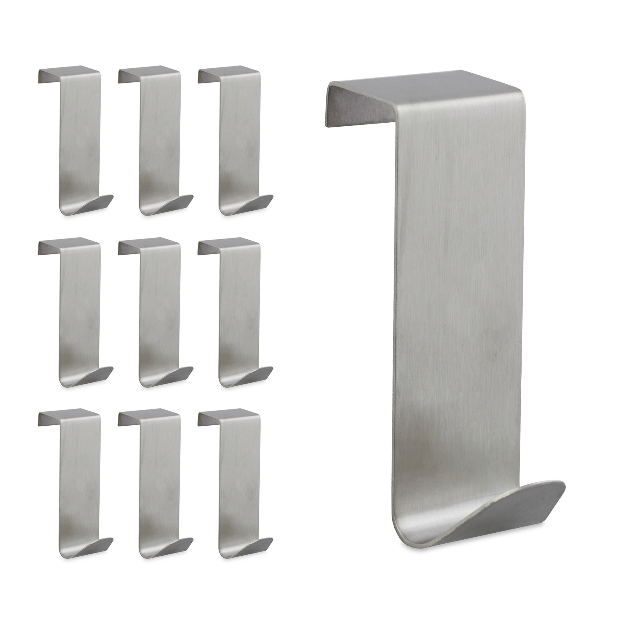 Türhaken Edelstahl 10er-Set Silber