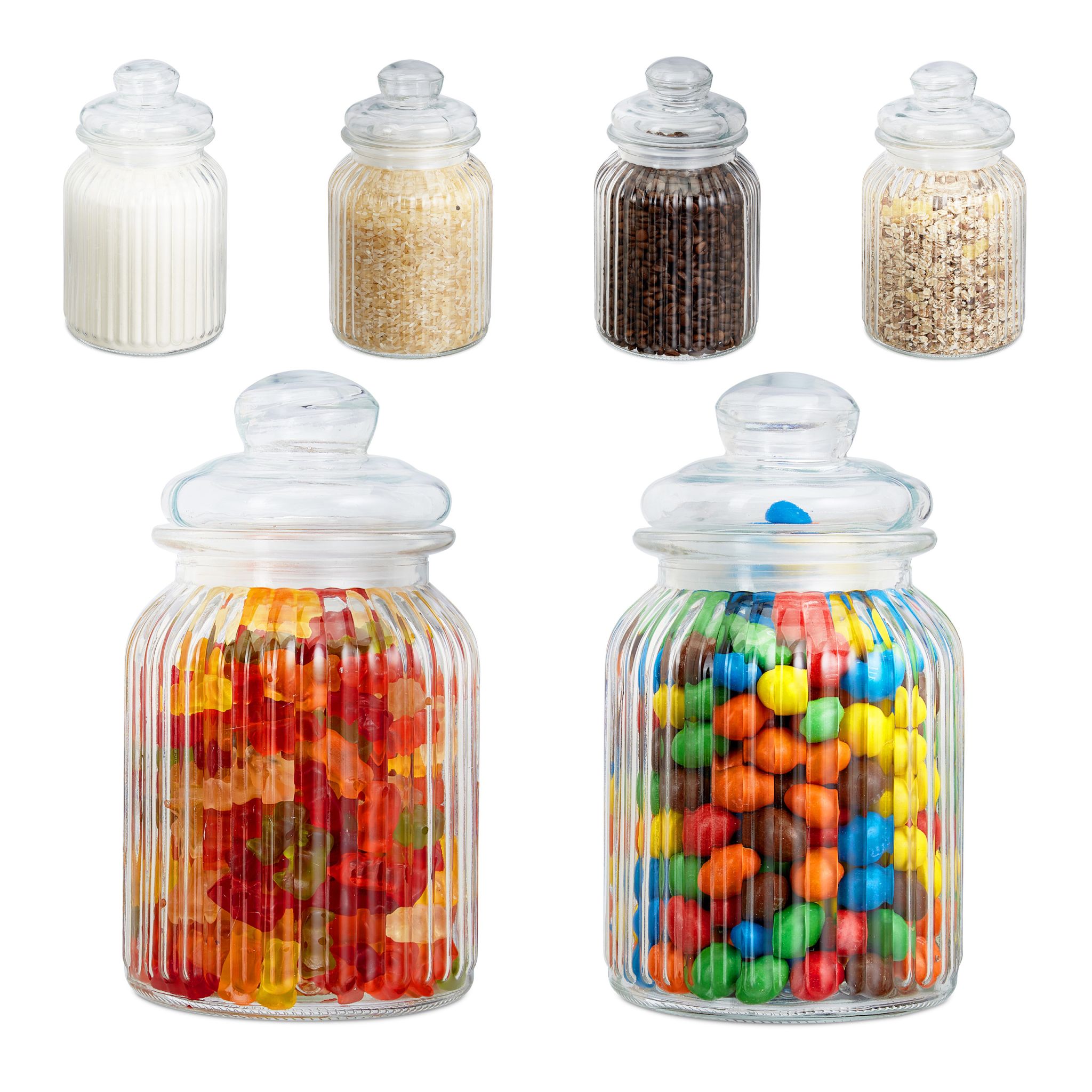 Vorratsgläser 6er-Set 1000ml Transparent