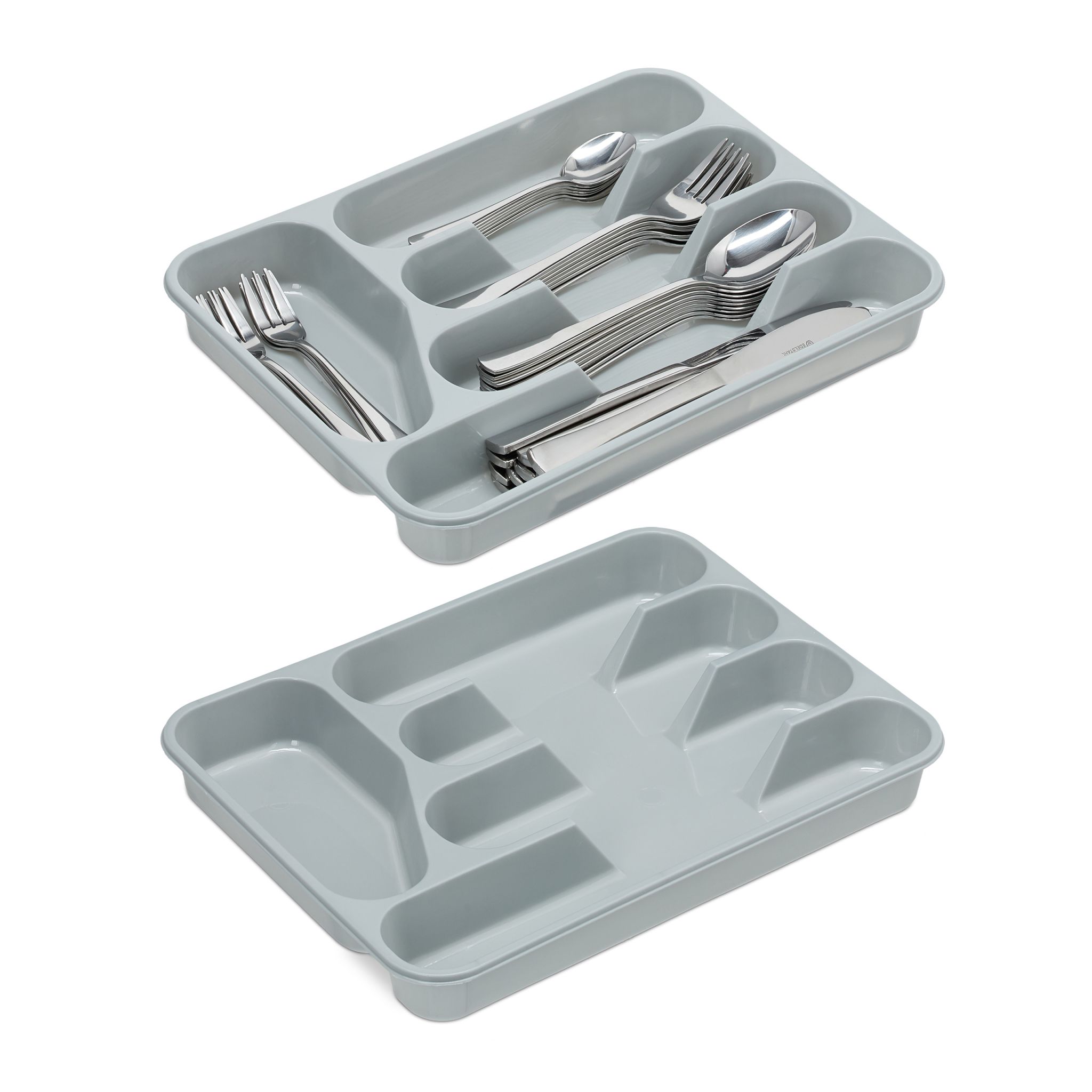 Besteckkasten 2er-Set Grau