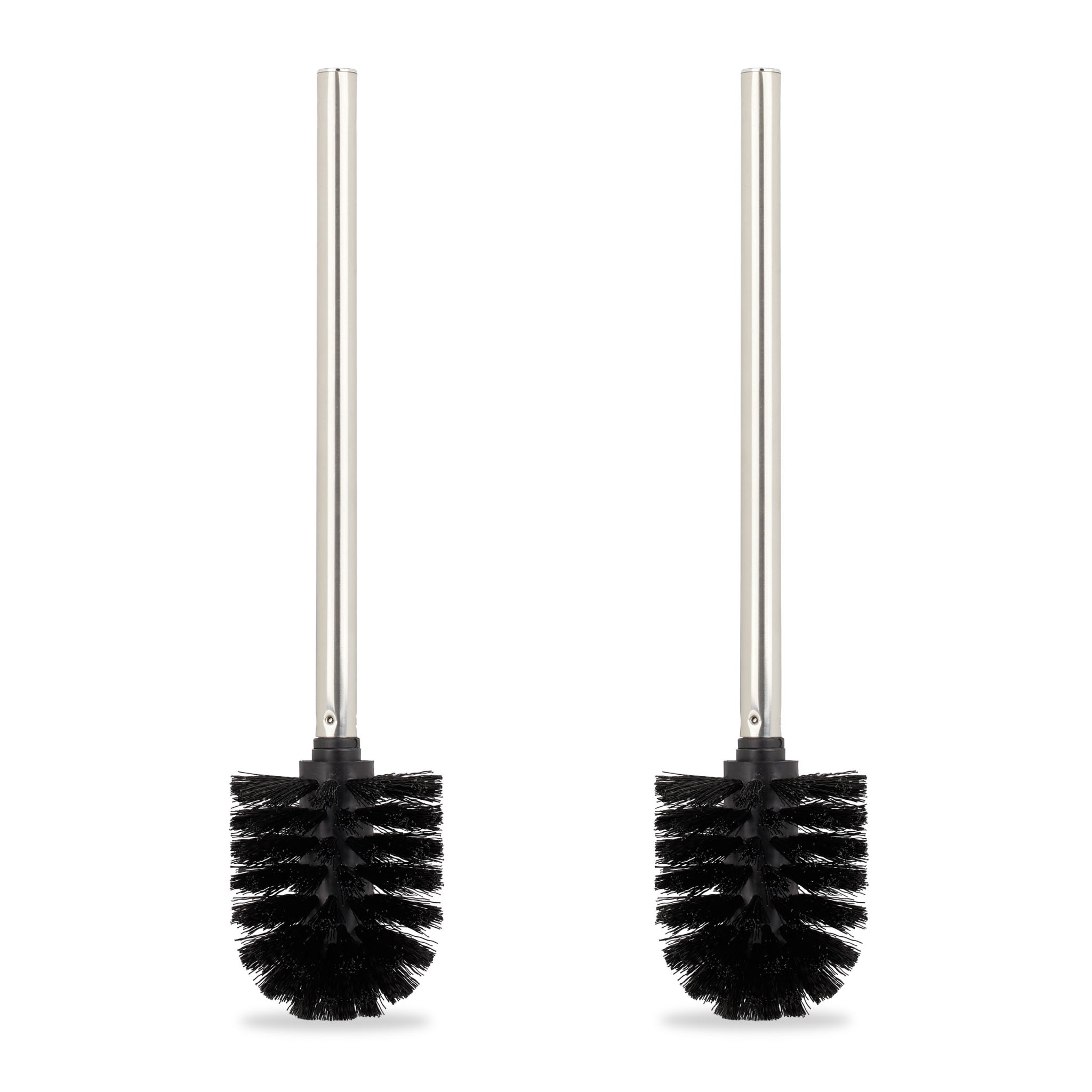 Toilettenbürsten 2er-Set Schwarz Schwarz-Silber