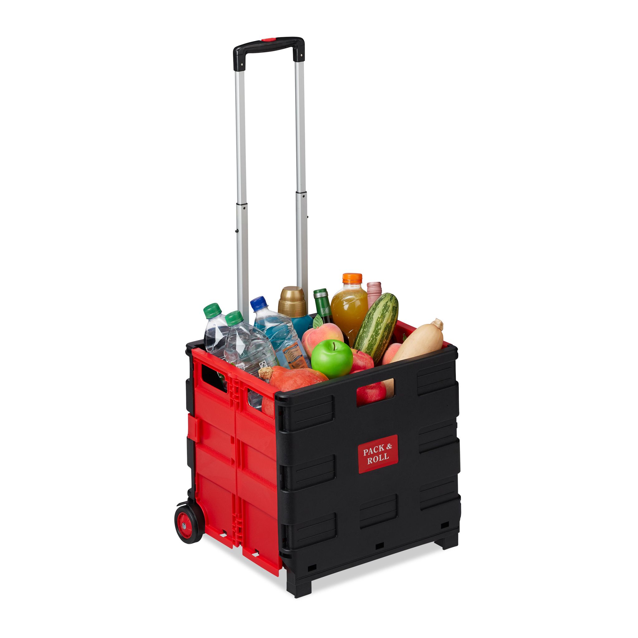 Einkaufstrolley klappbar Rot-Schwarz