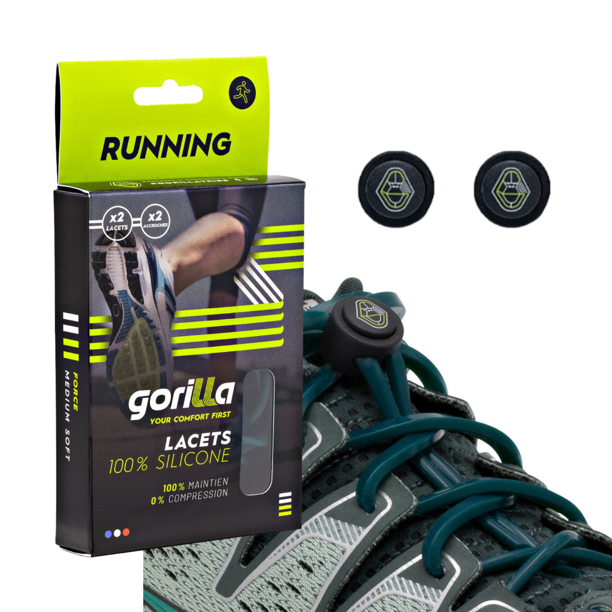 Elastische Schnürsenkel Flexibel Ohne Binden Silikon Running & Joggen Entenblau