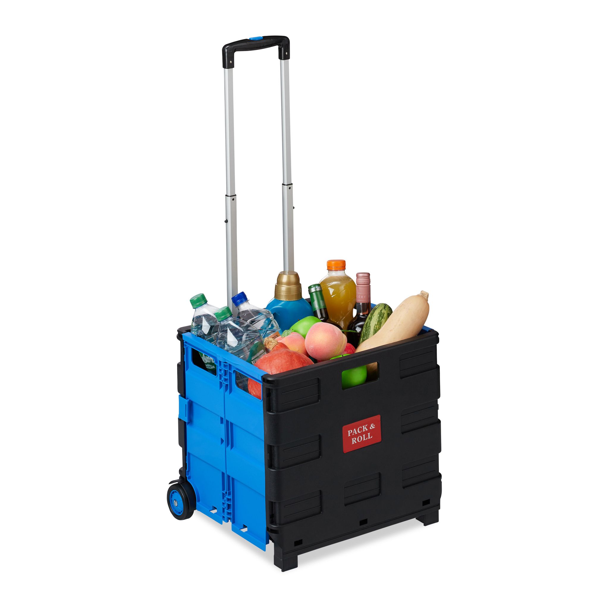 Einkaufstrolley klappbar Blau-Schwarz