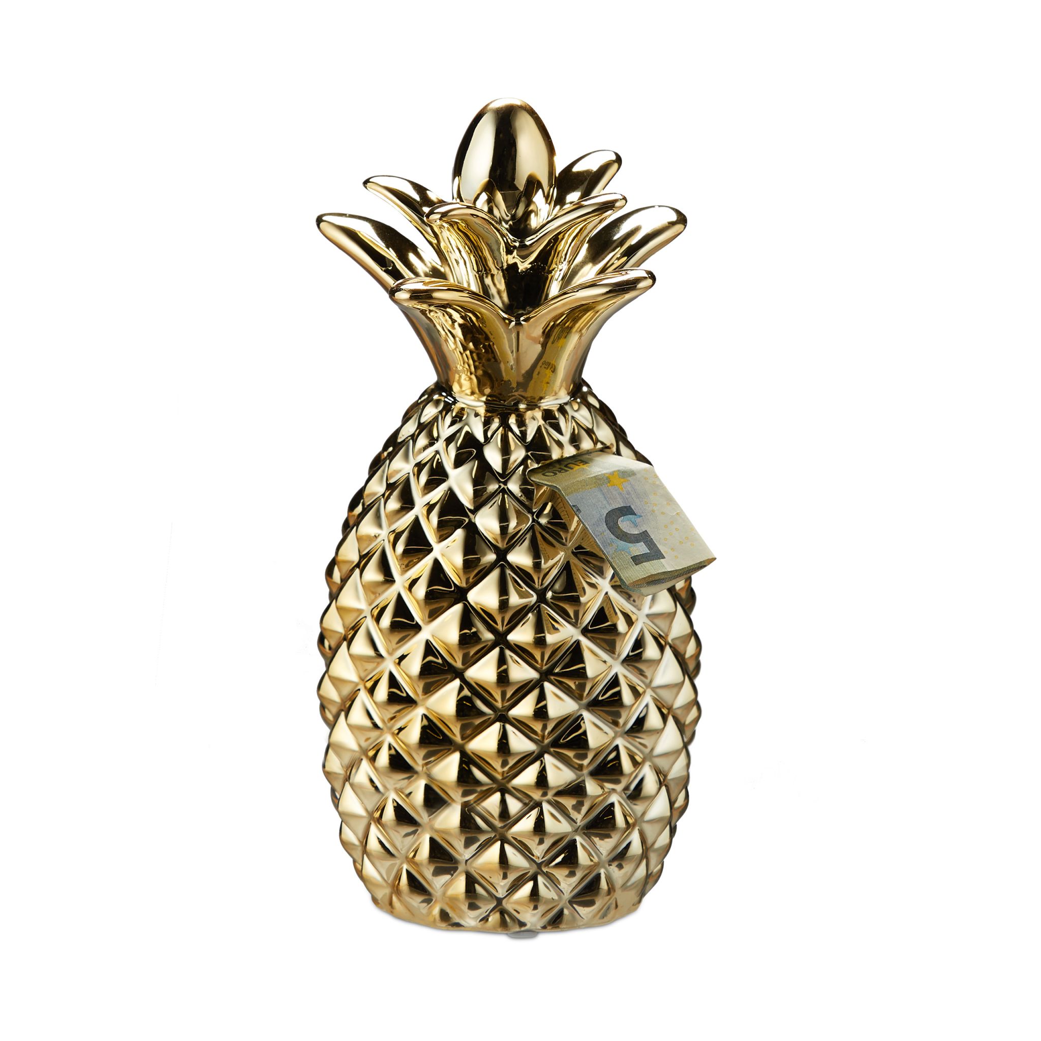 Spardose Ananas gold Gold