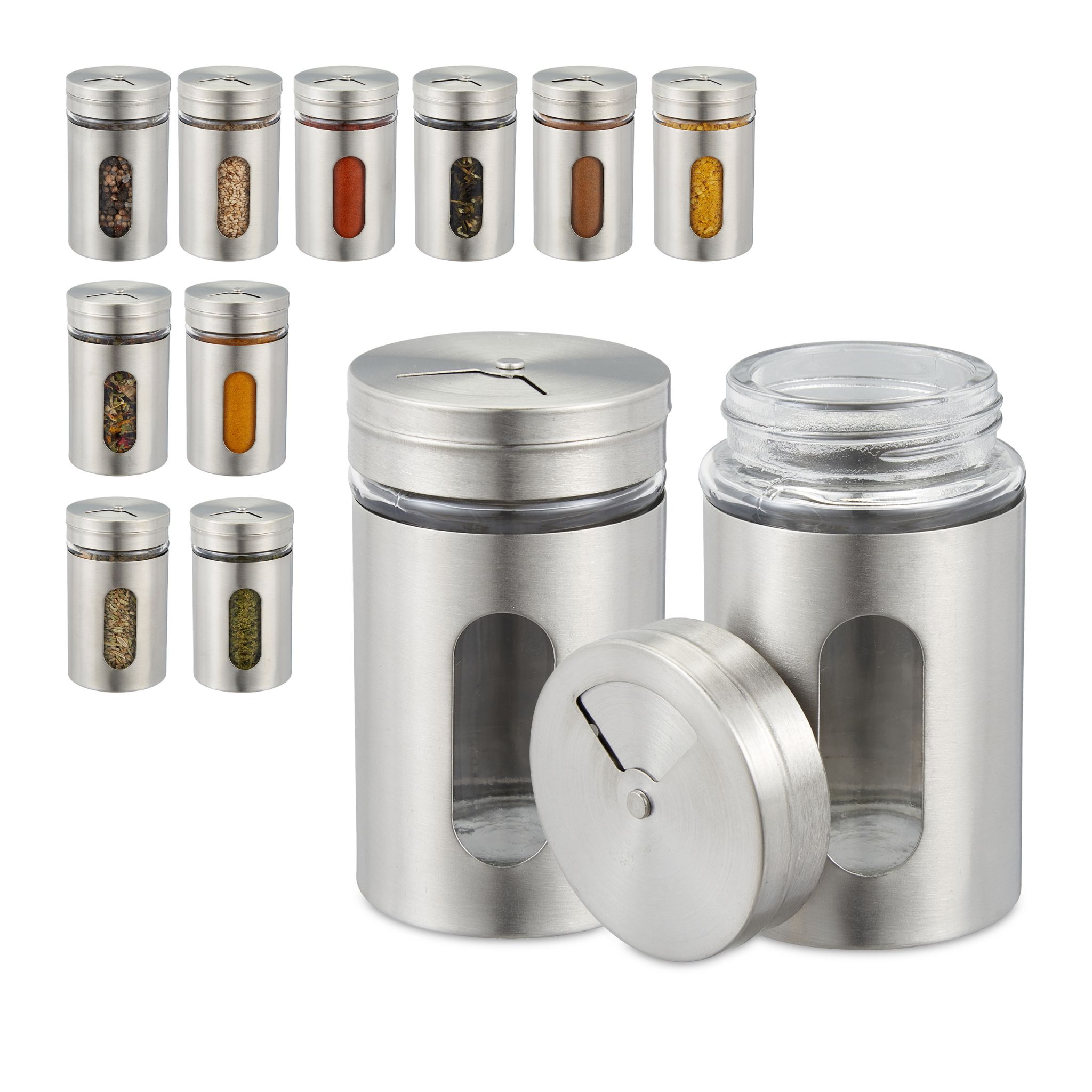 Gewürzstreuer 12er-Set Silber-Transparent