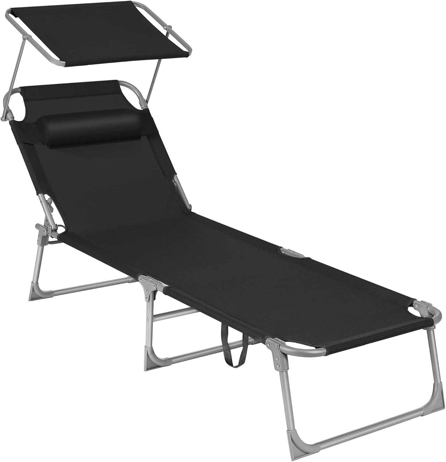Sonnenliege klappbar 150kg schwarz Stahl
