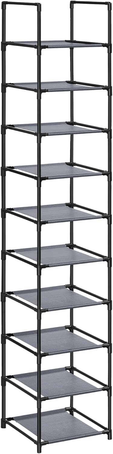 Schuhregal 10 Ebenen 33 cm breit grau Metall