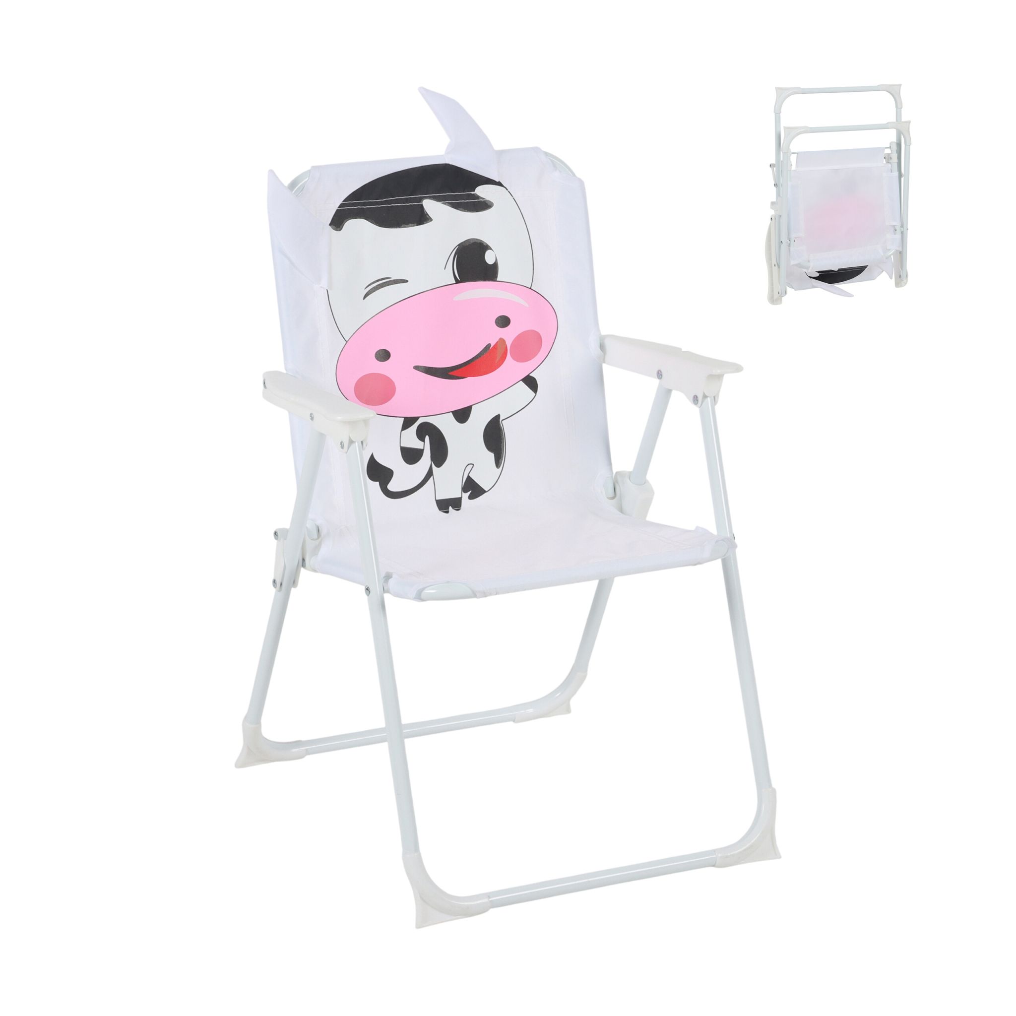 Kinder Klappstuhl mit Motiv Weiss-Rosa-Schwarz