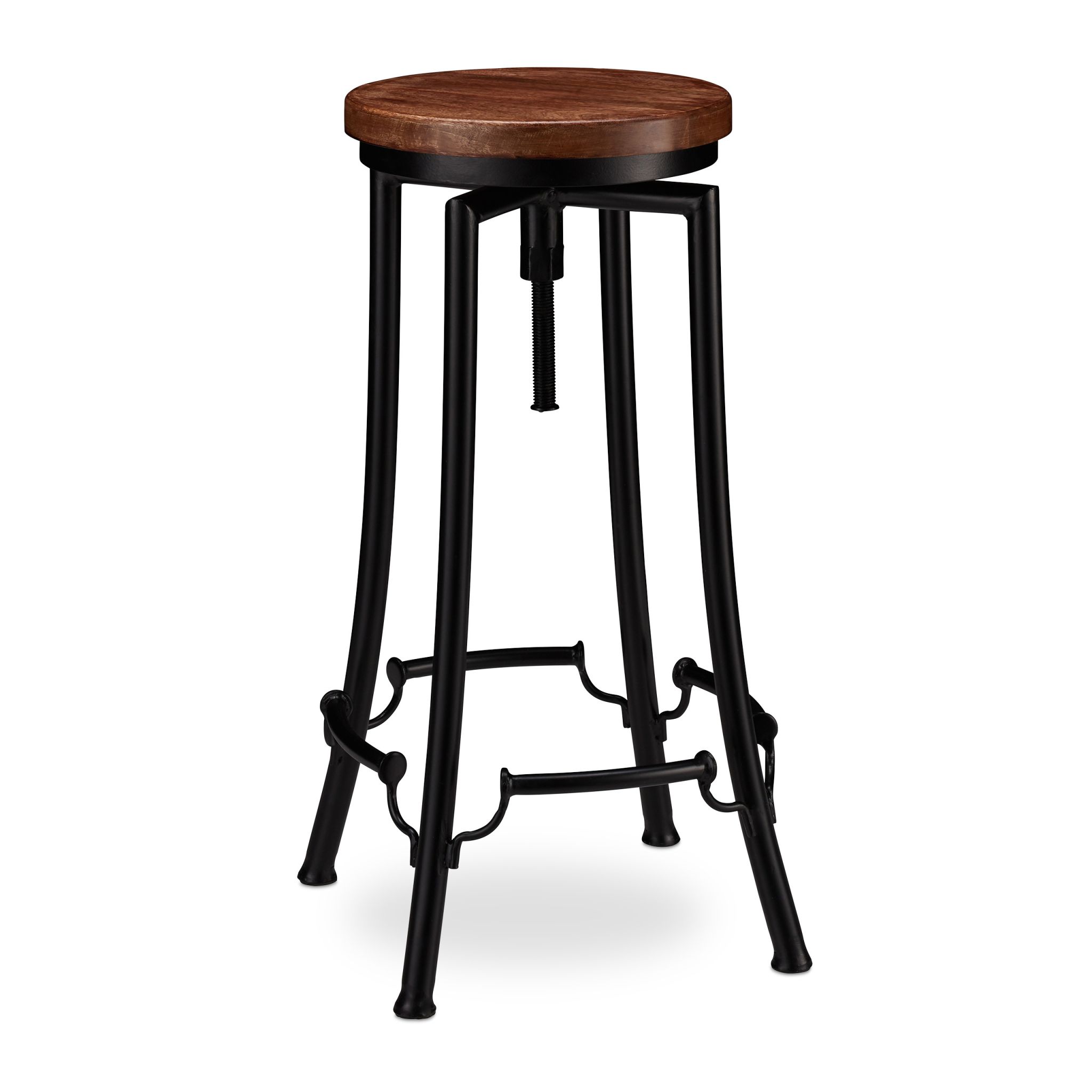 Barhocker industrial hoch Braun-Schwarz