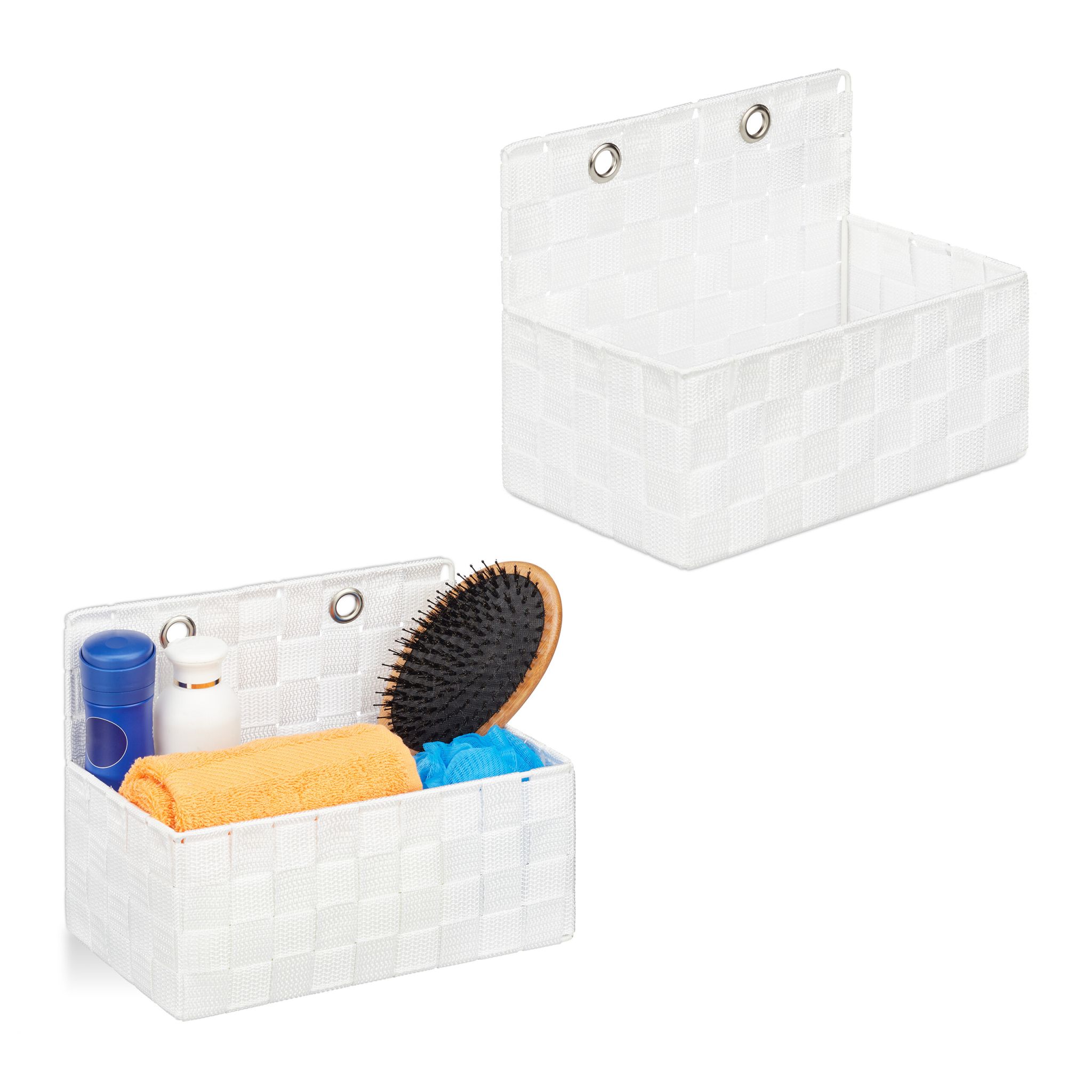 Hängende Aufbewahrungskörbe 2er-Set Weiss