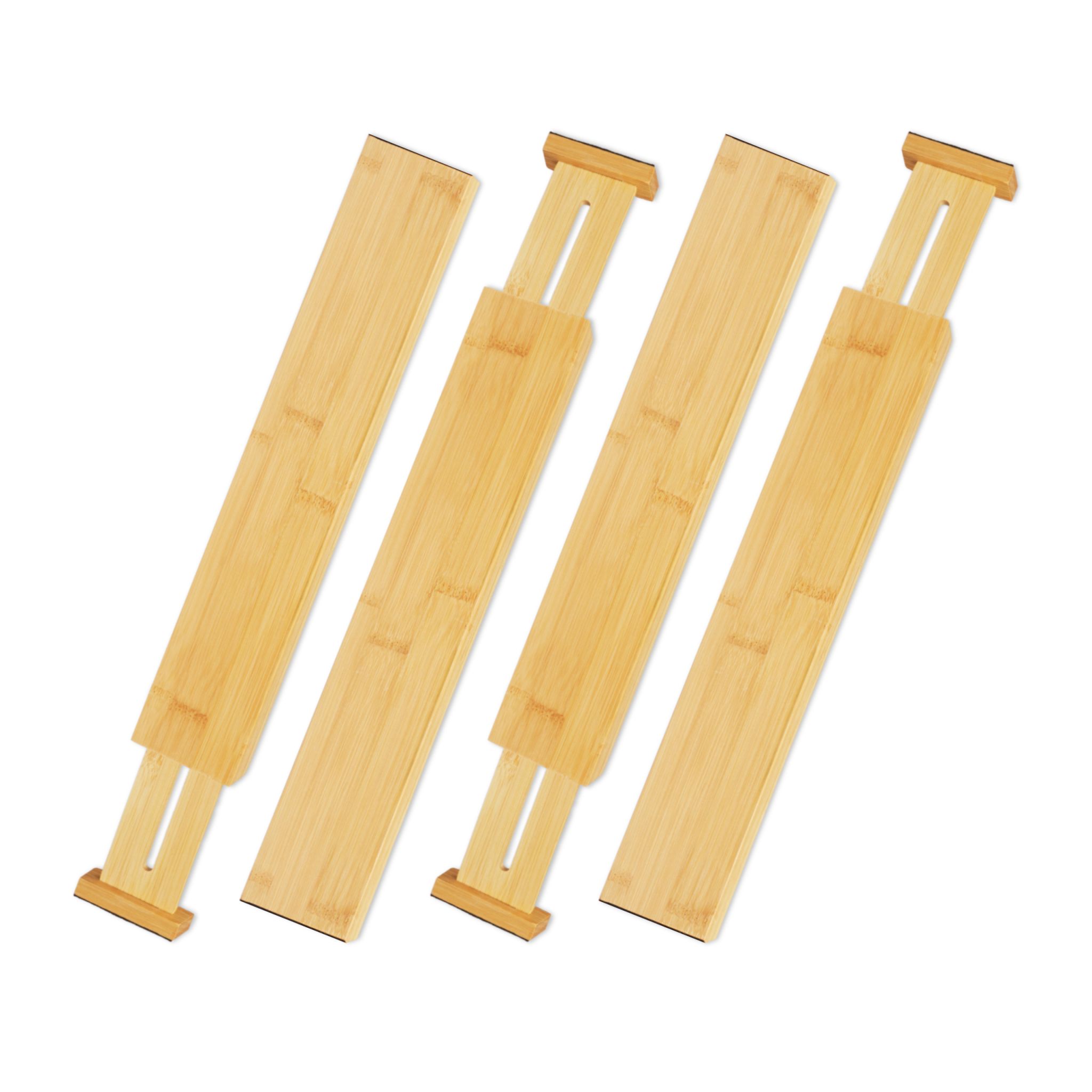 Schubladentrenner Bambus 4er-Set Hellbraun