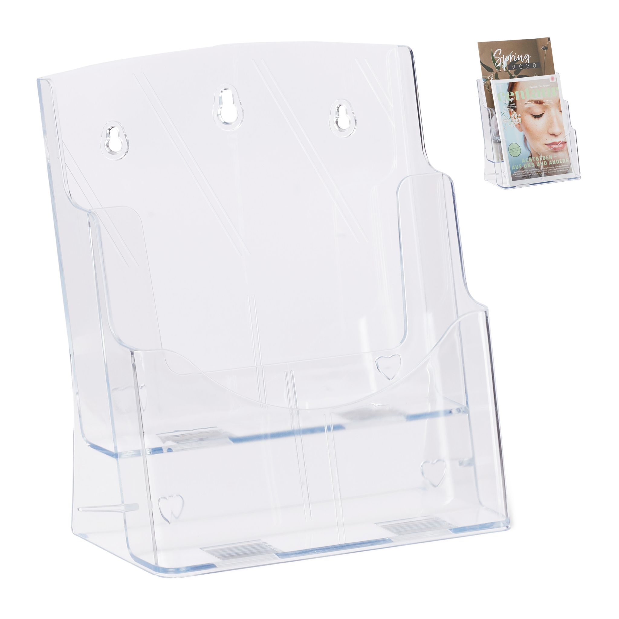 Prospekthalter A4 / DIN Lang 2 Etagen Transparent
