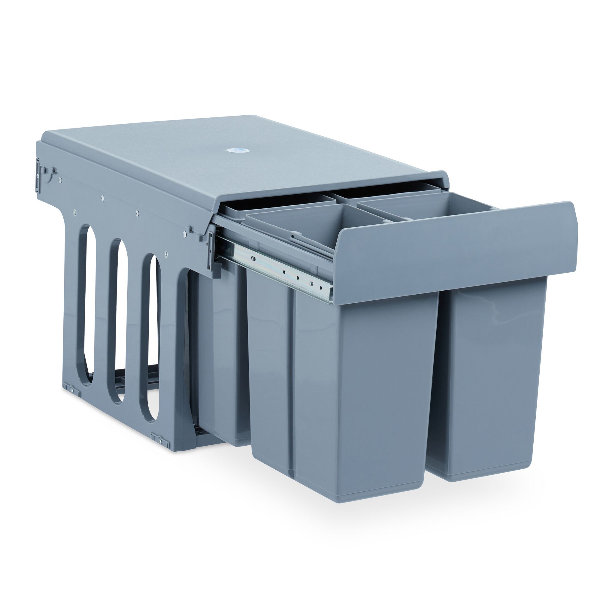 Einbaumülleimer Küche 4-fach Grau