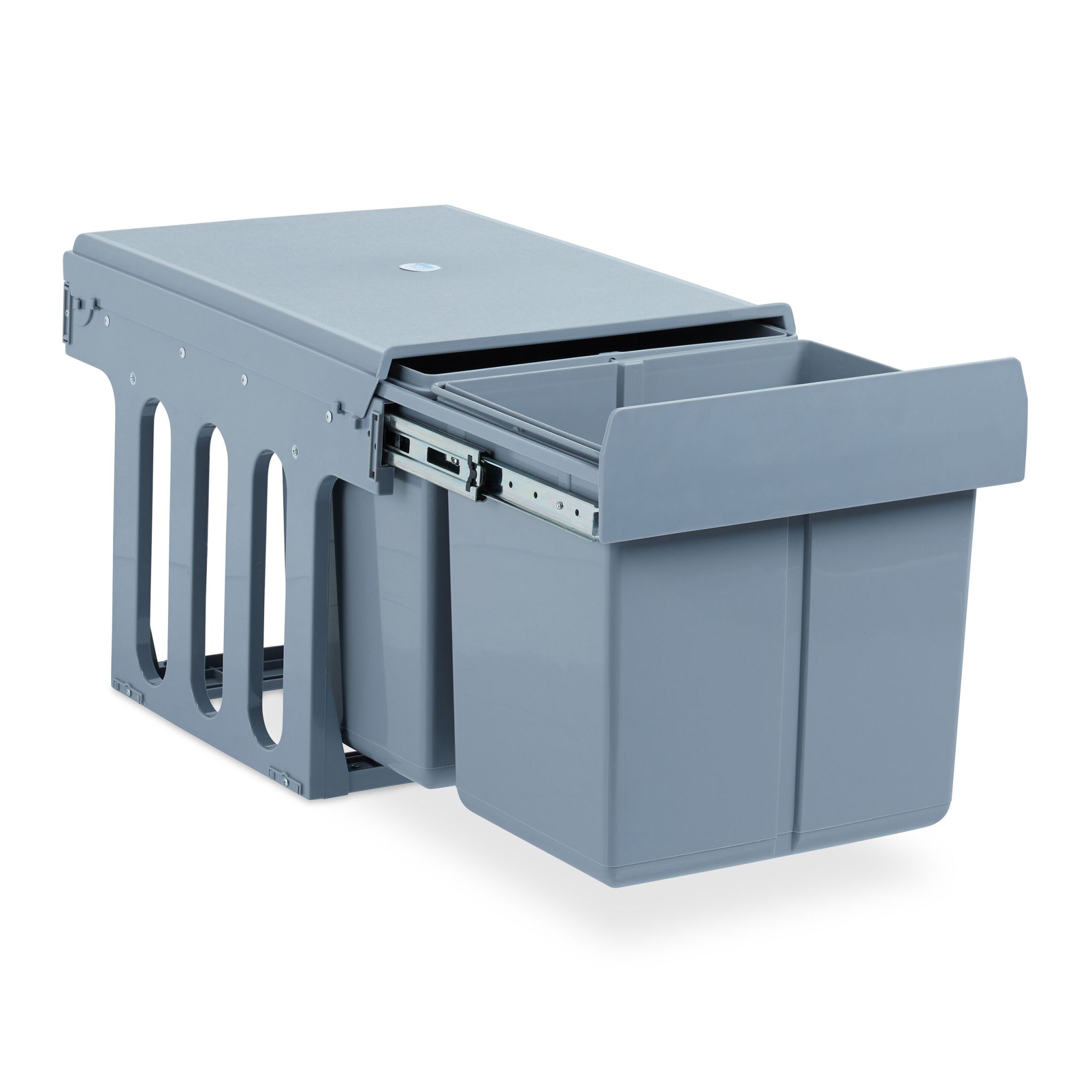 Einbaumülleimer Küche 2x 15L Grau