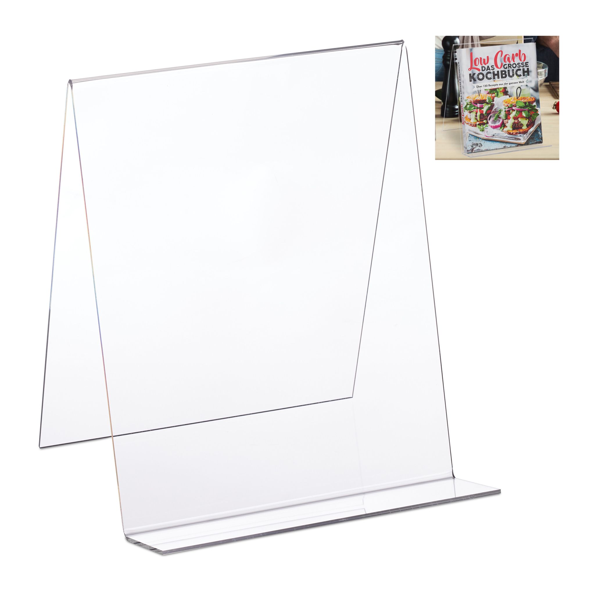 Buchaufsteller Acryl für DIN A4 Transparent