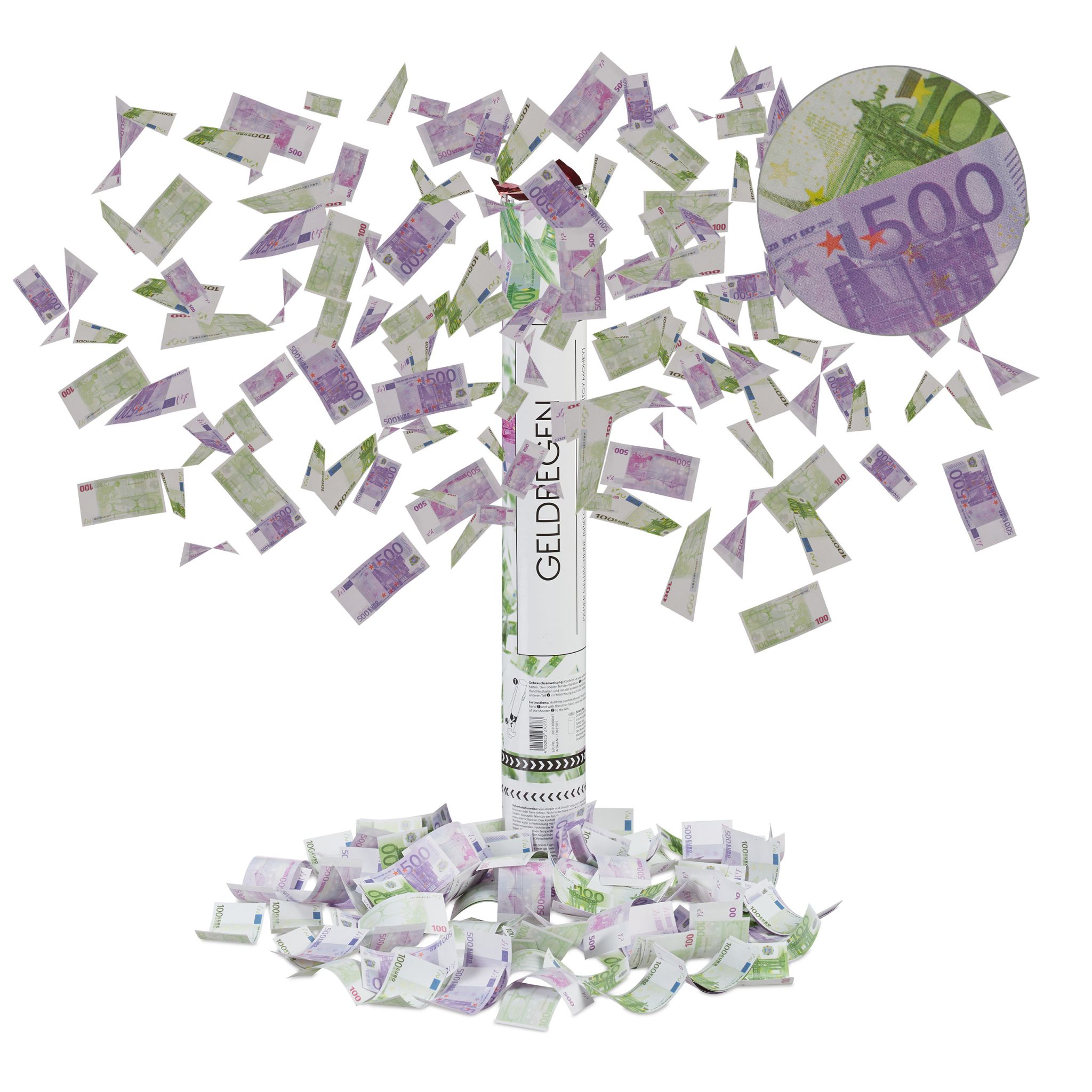 Party Popper 40cm Geldscheine Grün-Lila