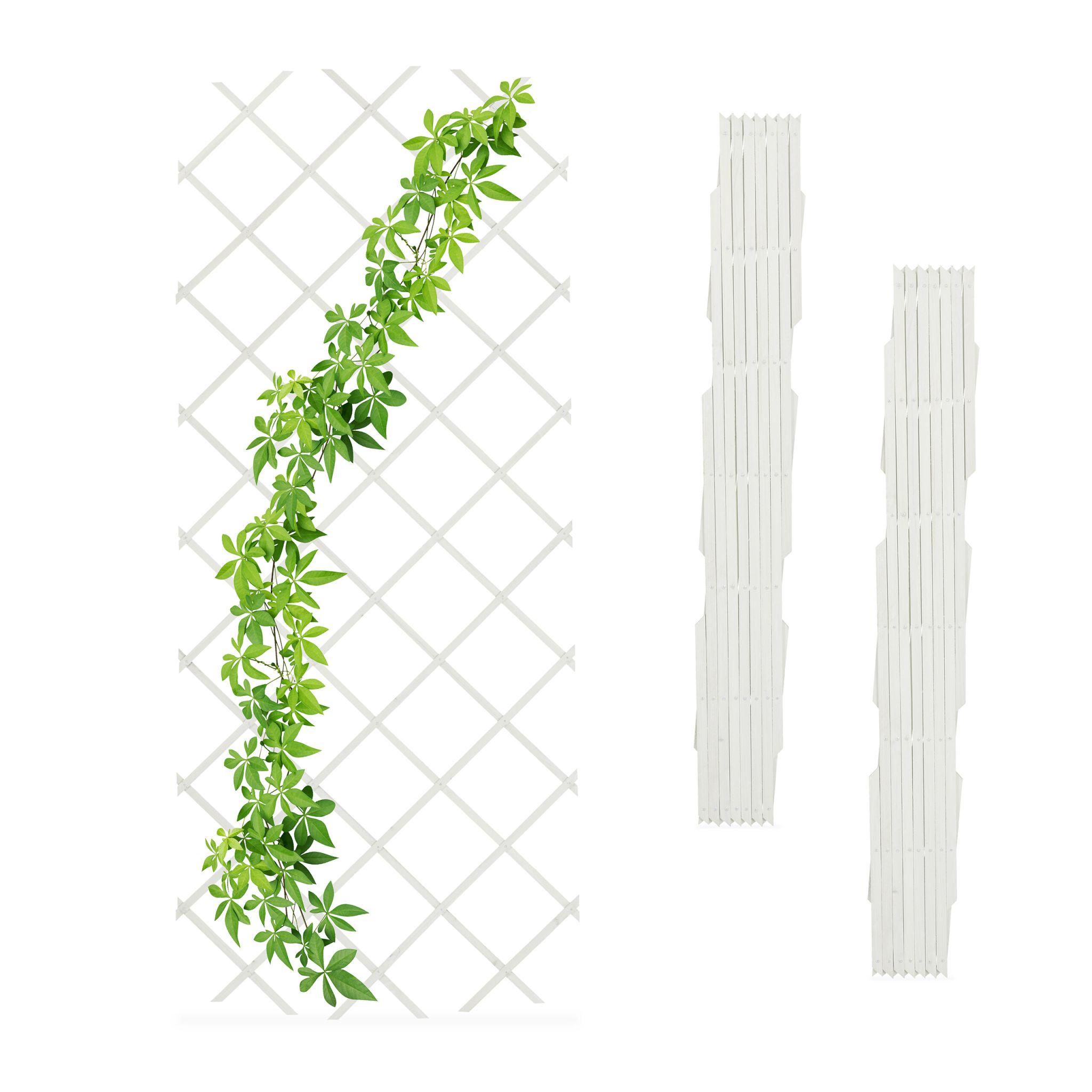 Ausziehbares Rankgitter 3er-Set Weiss