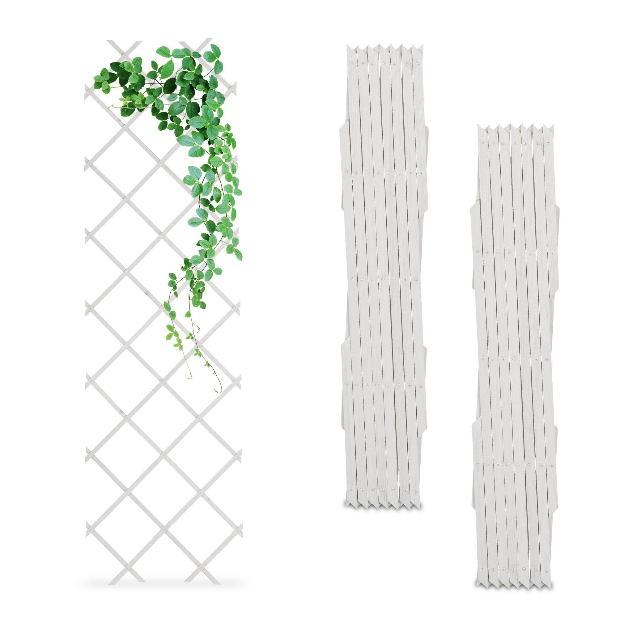 Ausziehbares Rankgitter 3er-Set Weiss