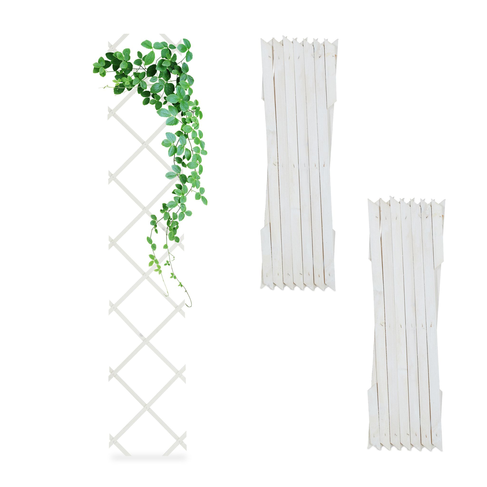 Ausziehbares Rankgitter 3er-Set Weiss