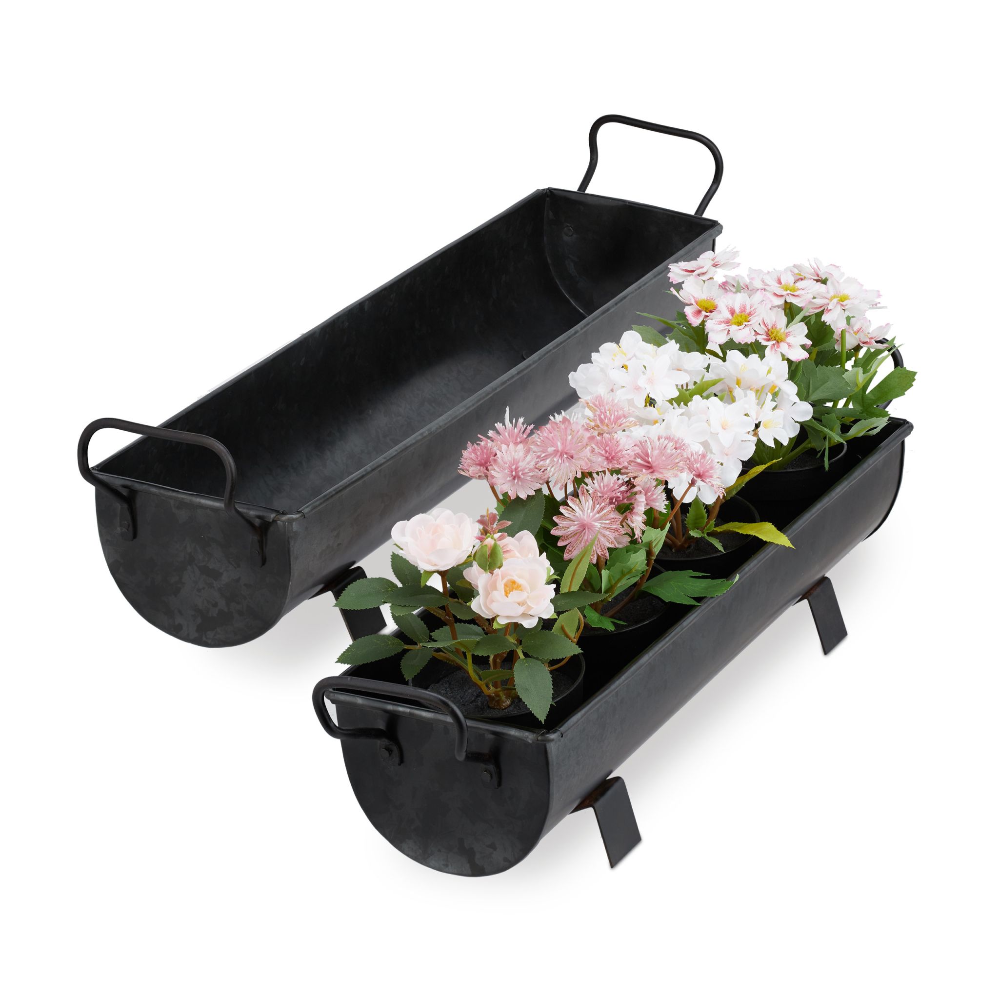 Blumenkasten Dachrinne 2er-Set Anthrazit